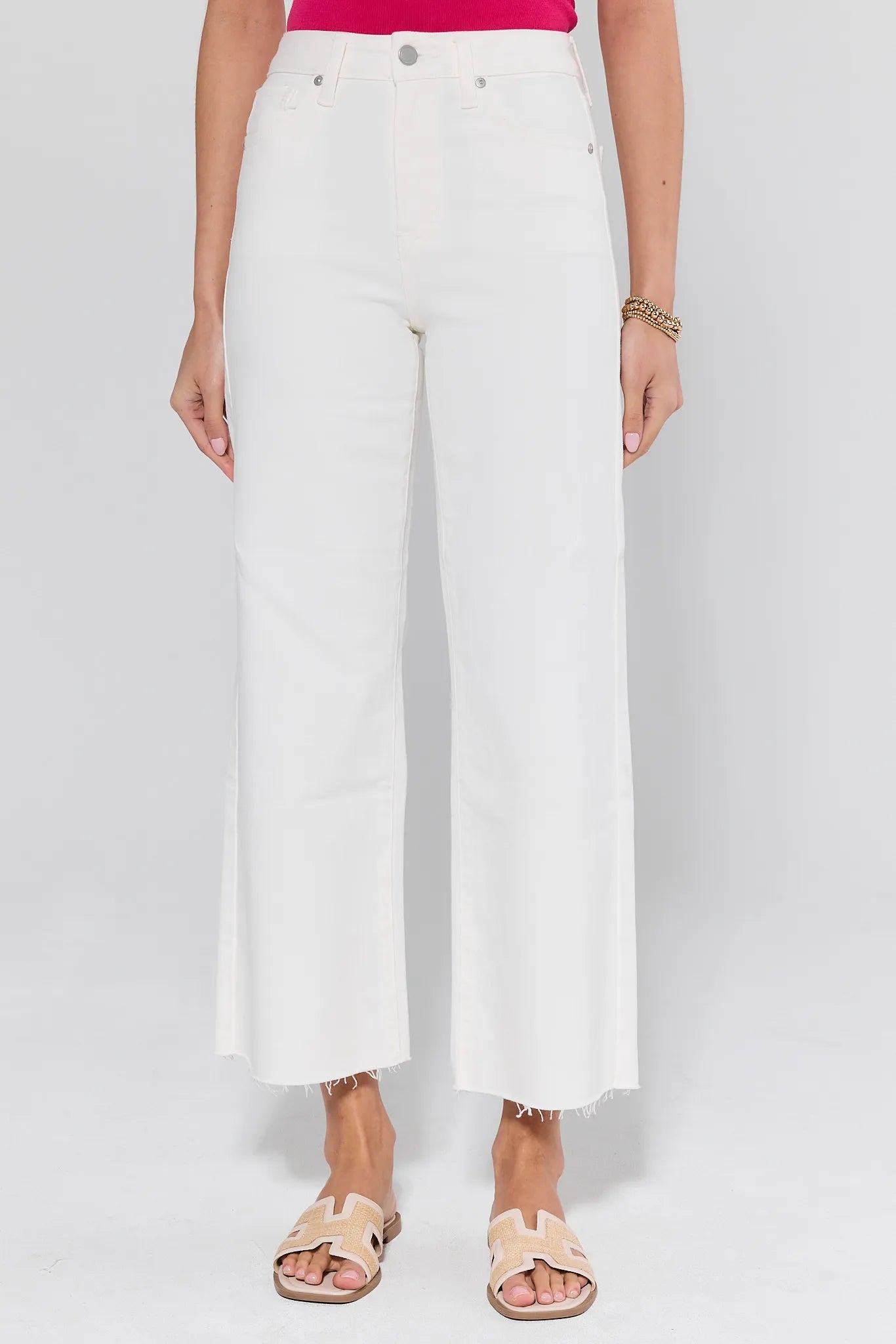 Jacie White Wide Leg Jeans | Avara