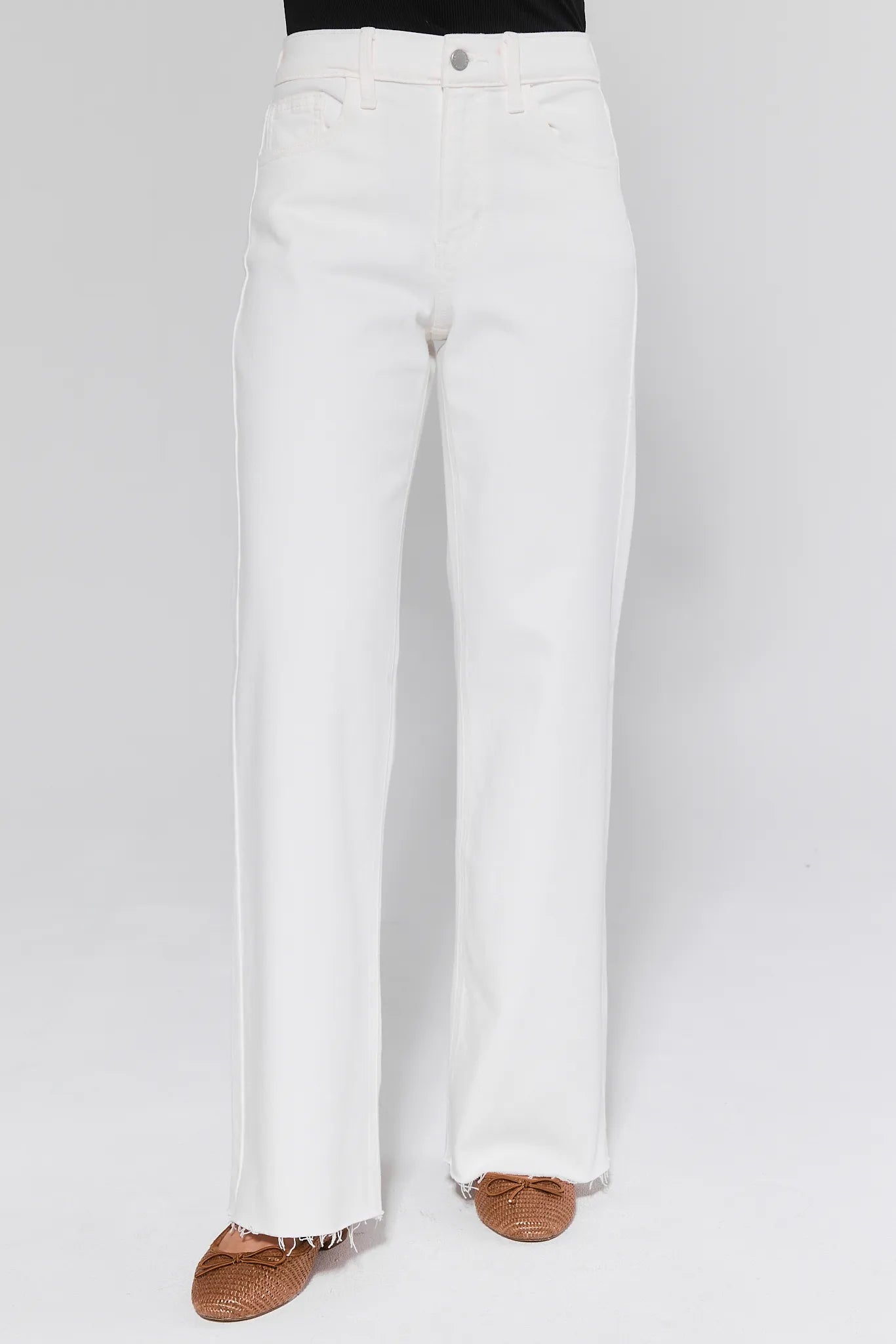 White jeans on a white background