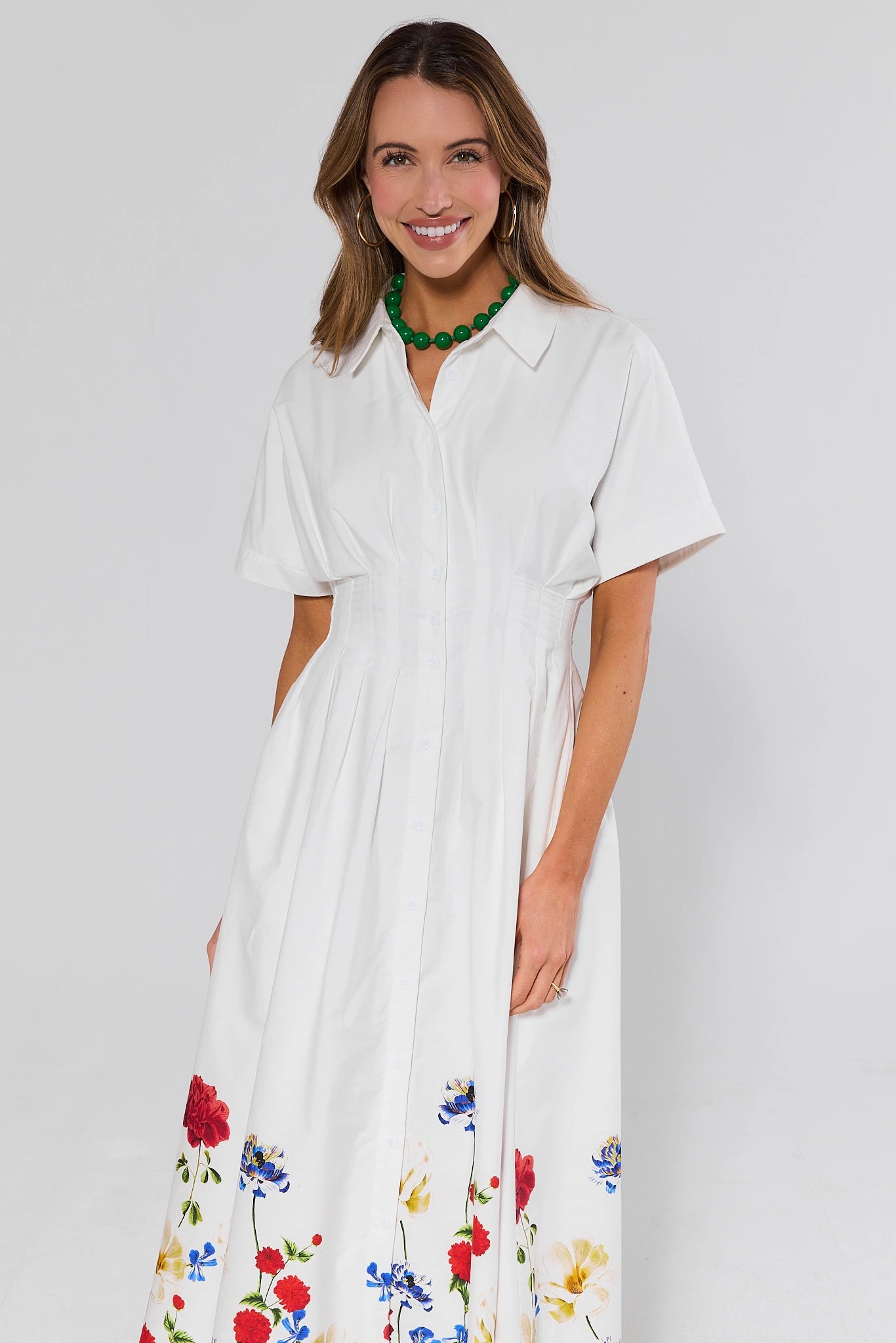 Poppy White Floral Trim Midi Dress | Women's Clothing | Avara Poppy White Floral Trim Midi Dress | Women's Clothing | Avara