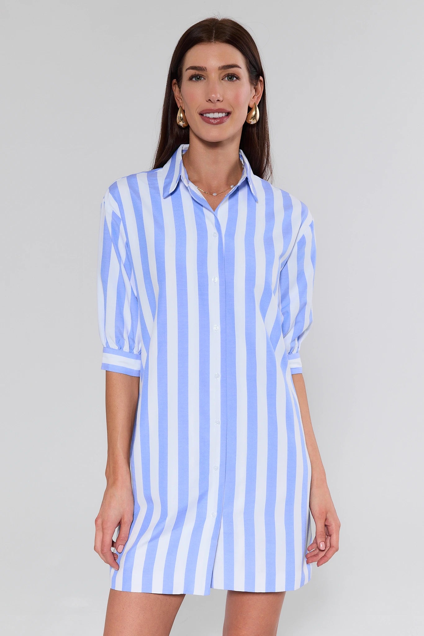 Colby Blue Striped Short Dress | Women's Clothing | Avara Colby Blue Striped Short Dress | Women's Clothing | Avara