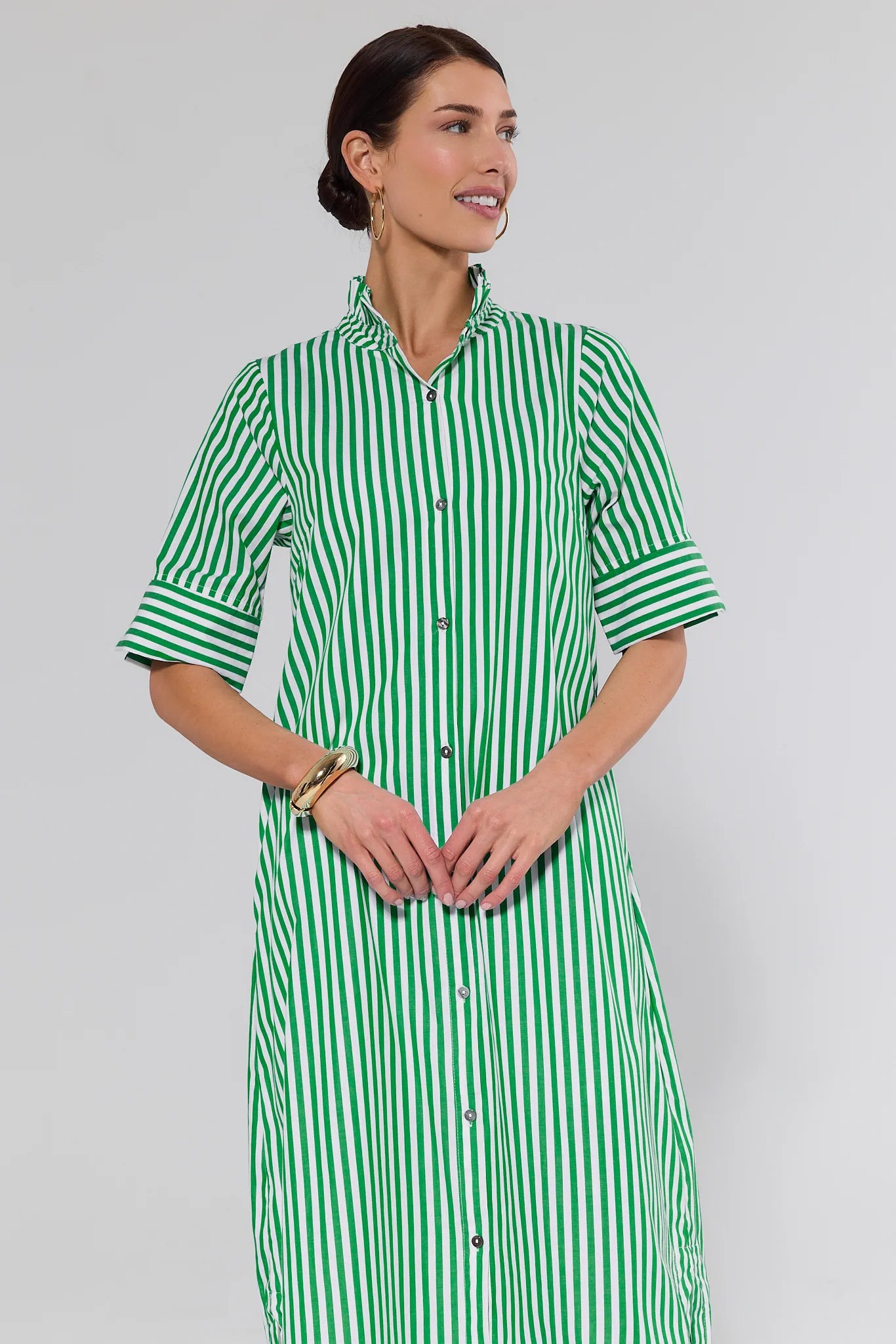 Juniper Green Striped Midi Dress Juniper Green Striped Midi Dress