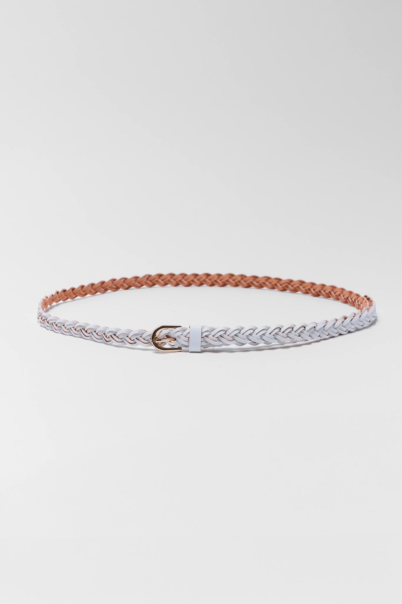 Martha White Braided Belt on white background
