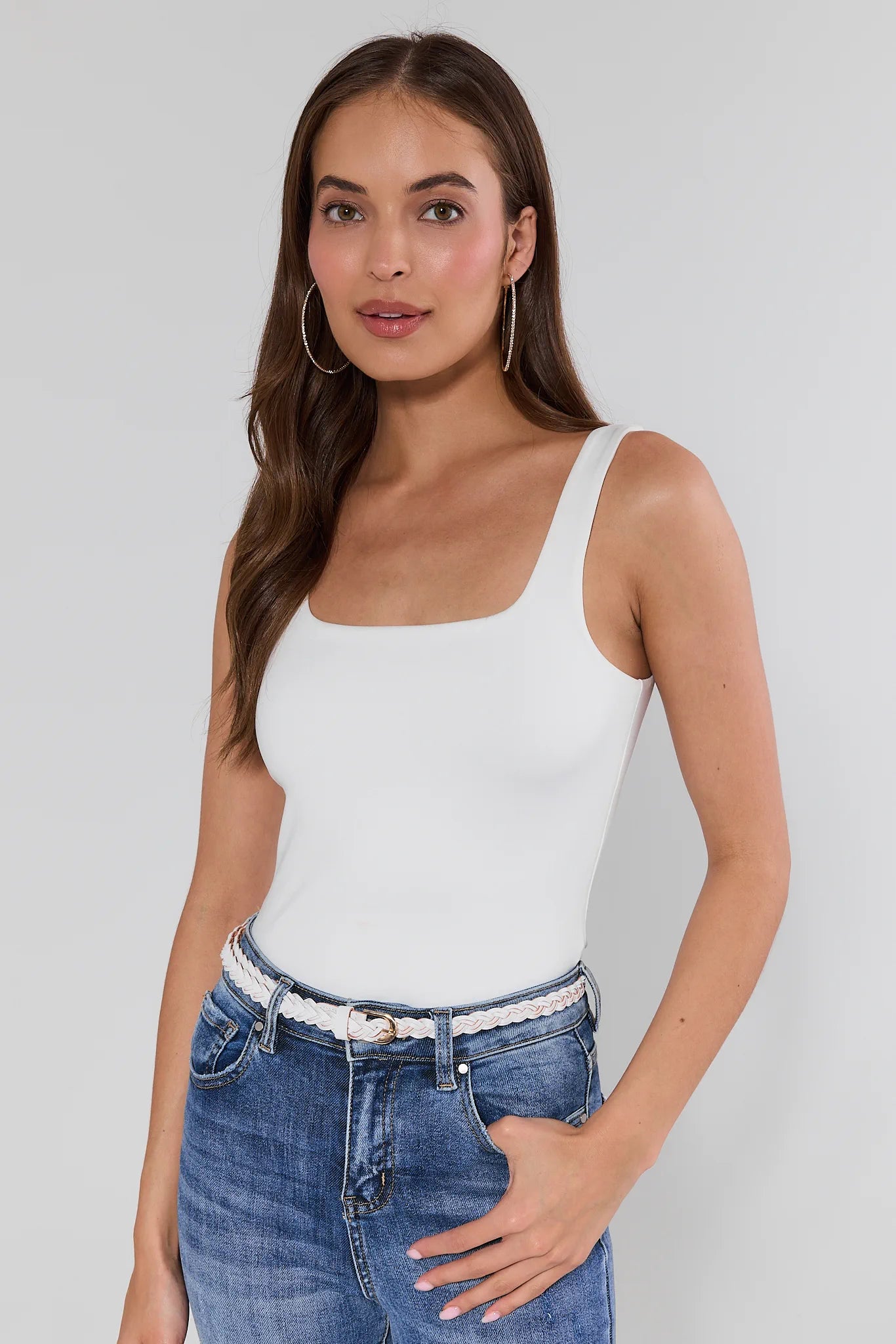 woman wearing Martha White Braided Belt