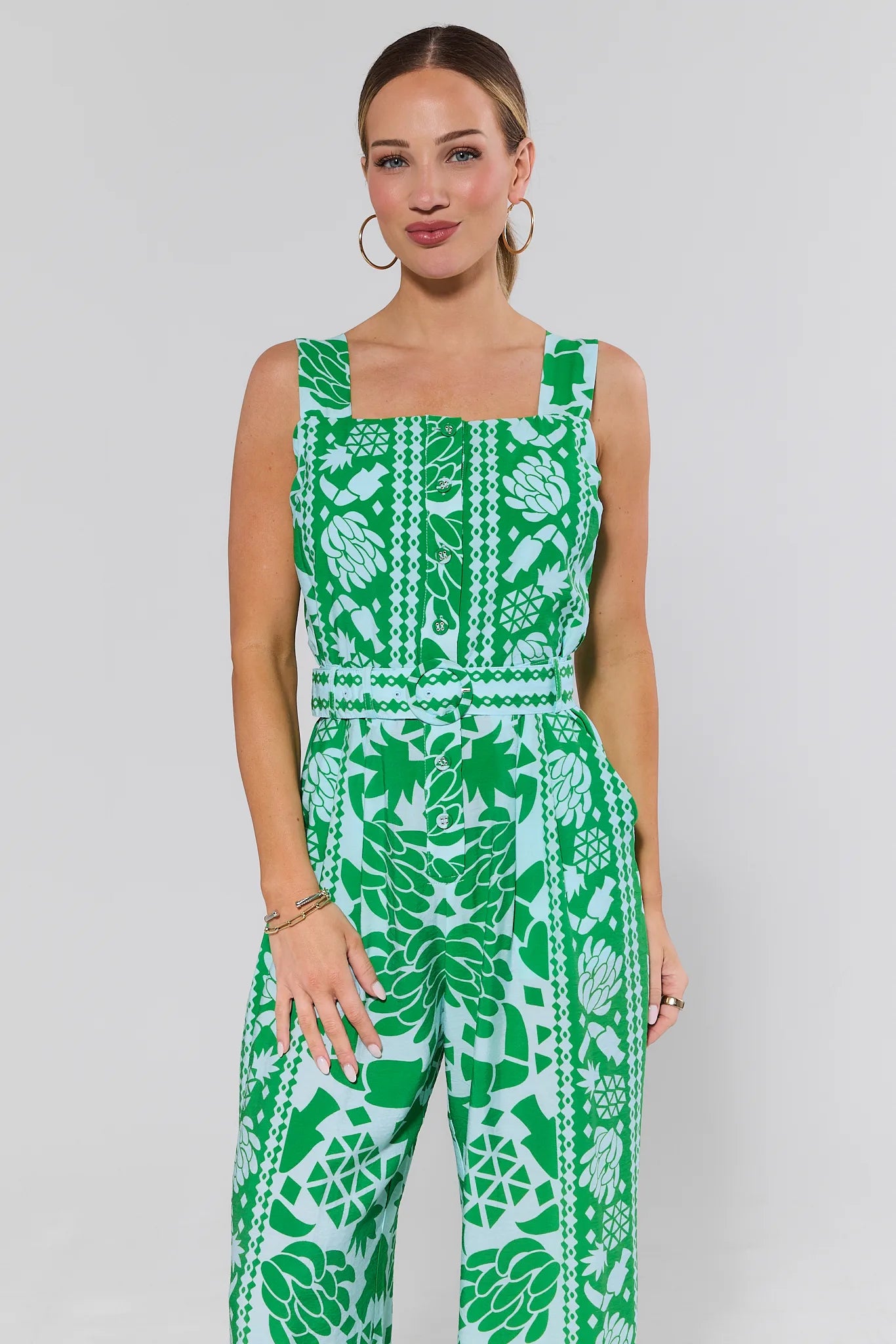 green aje dress Annabelle Turquoise Printed Jumpsuit | Women's Clothing