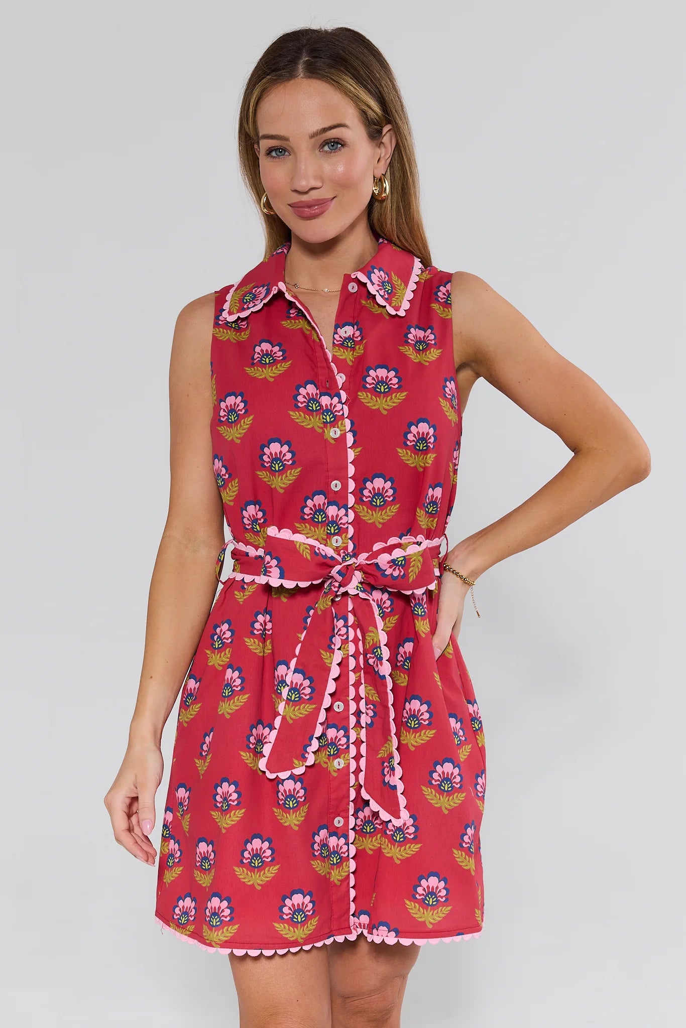 open lace back dress Red Block Print Cotton Maxi Dress With Sleeves  designerfriday