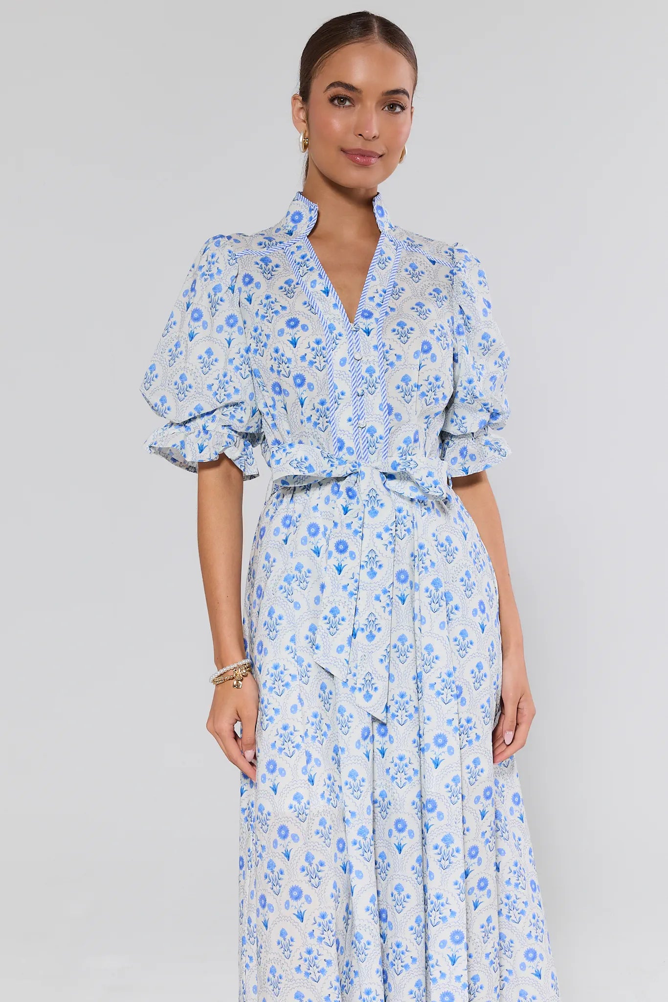 Ember Blue Floral Print Midi Dress Ember Blue Floral Print Midi Dress
