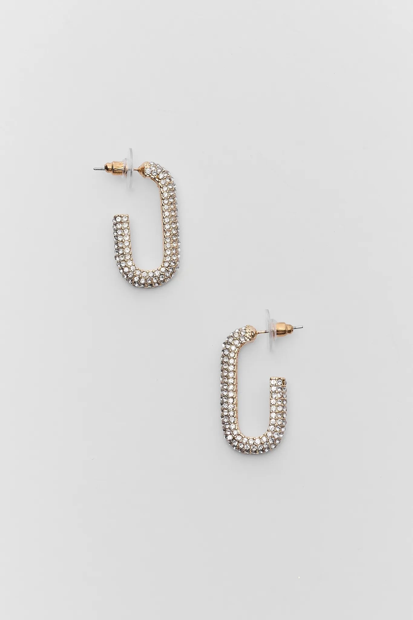 Jolie Rhinestone Hoop Earrings on white background