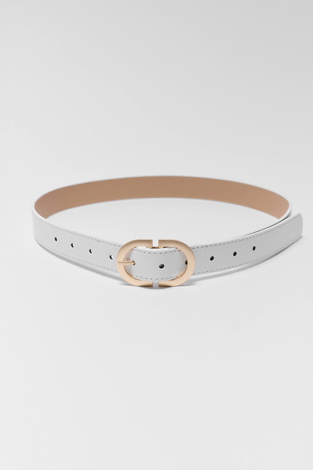 Faux Leather Belt with Gold Metal Buckle for Women Women main image 3
