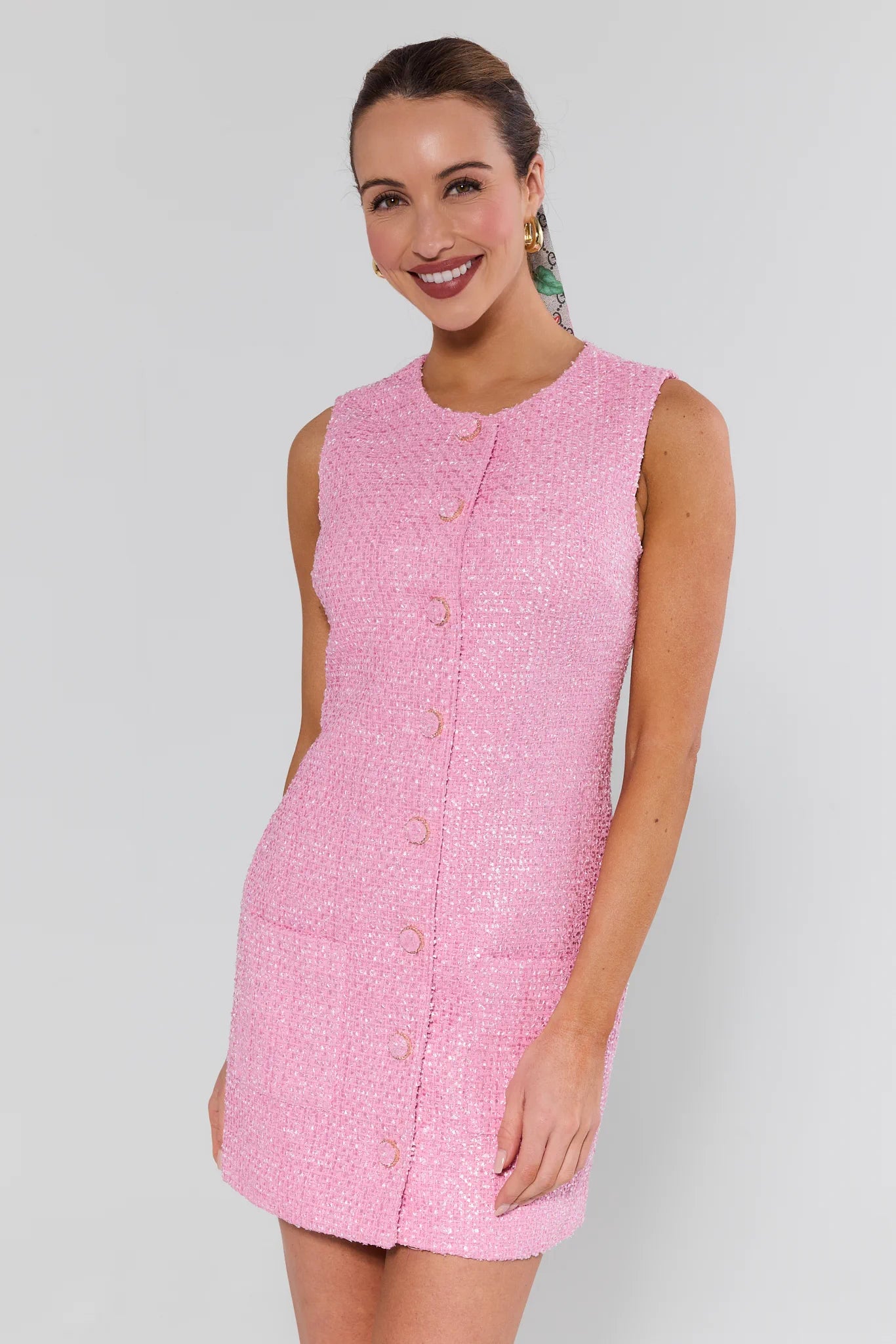 Pink Tweed Short Dress Pink Tweed Short Dress