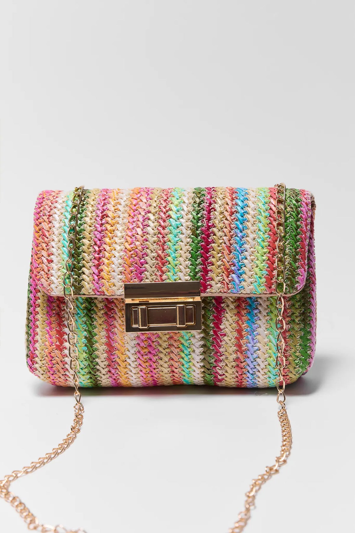 Multi Striped Woven Crossbody Bag | Avara display picture 2