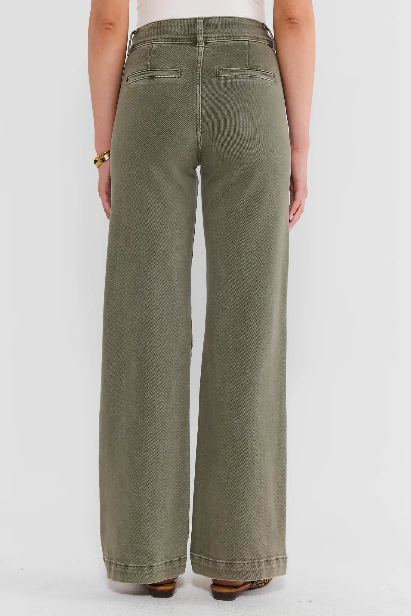Kameron Olive Wide Leg Jeans