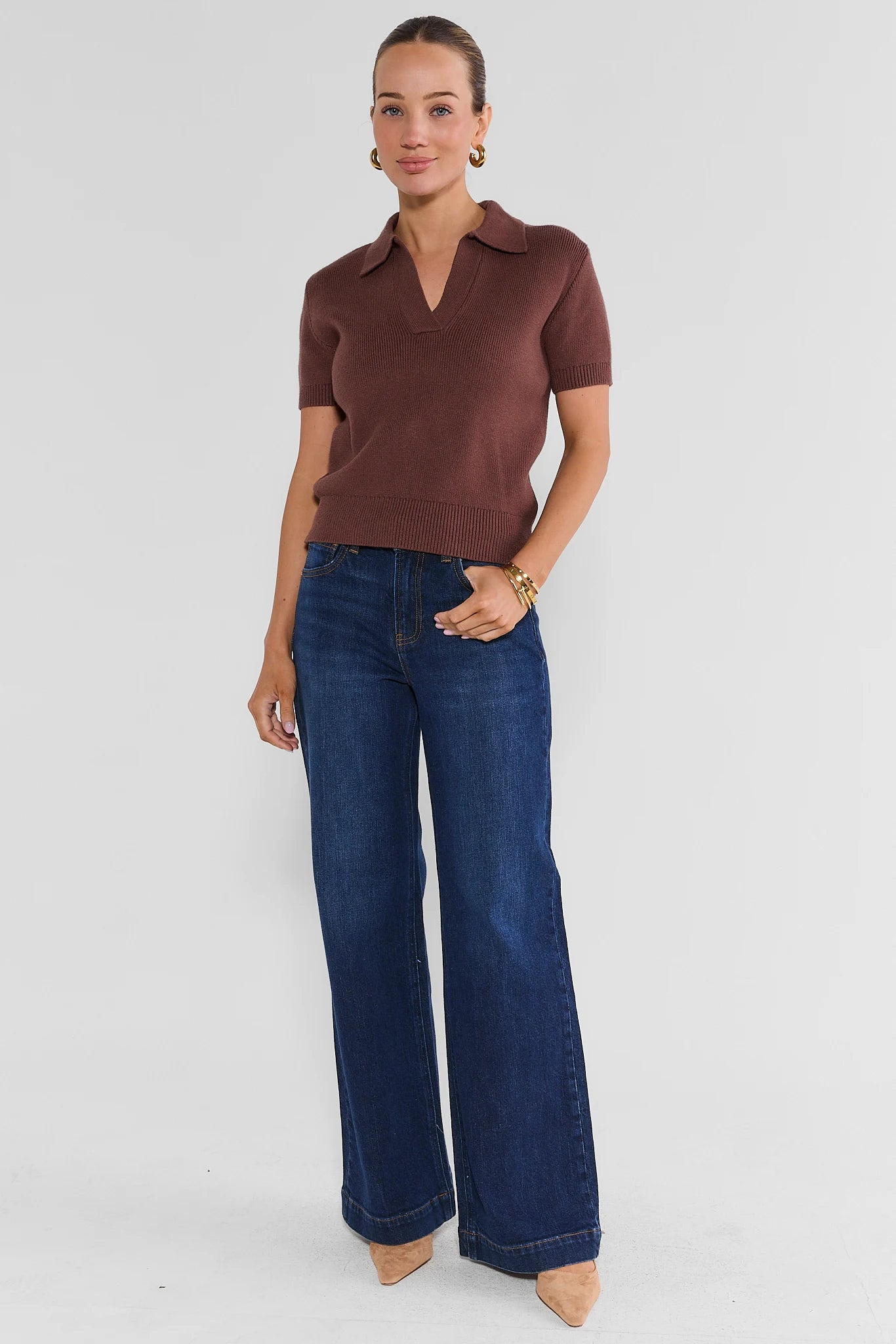 Kayla Dark Wash Wide Leg Jeans
