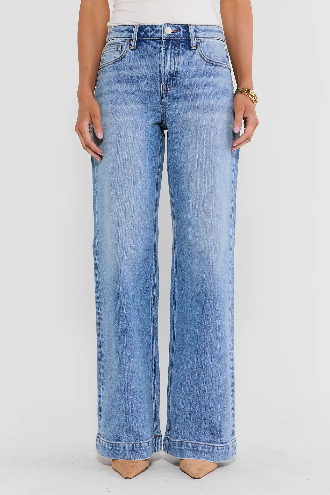 Kayla Medium Wash Wide Leg Jeans