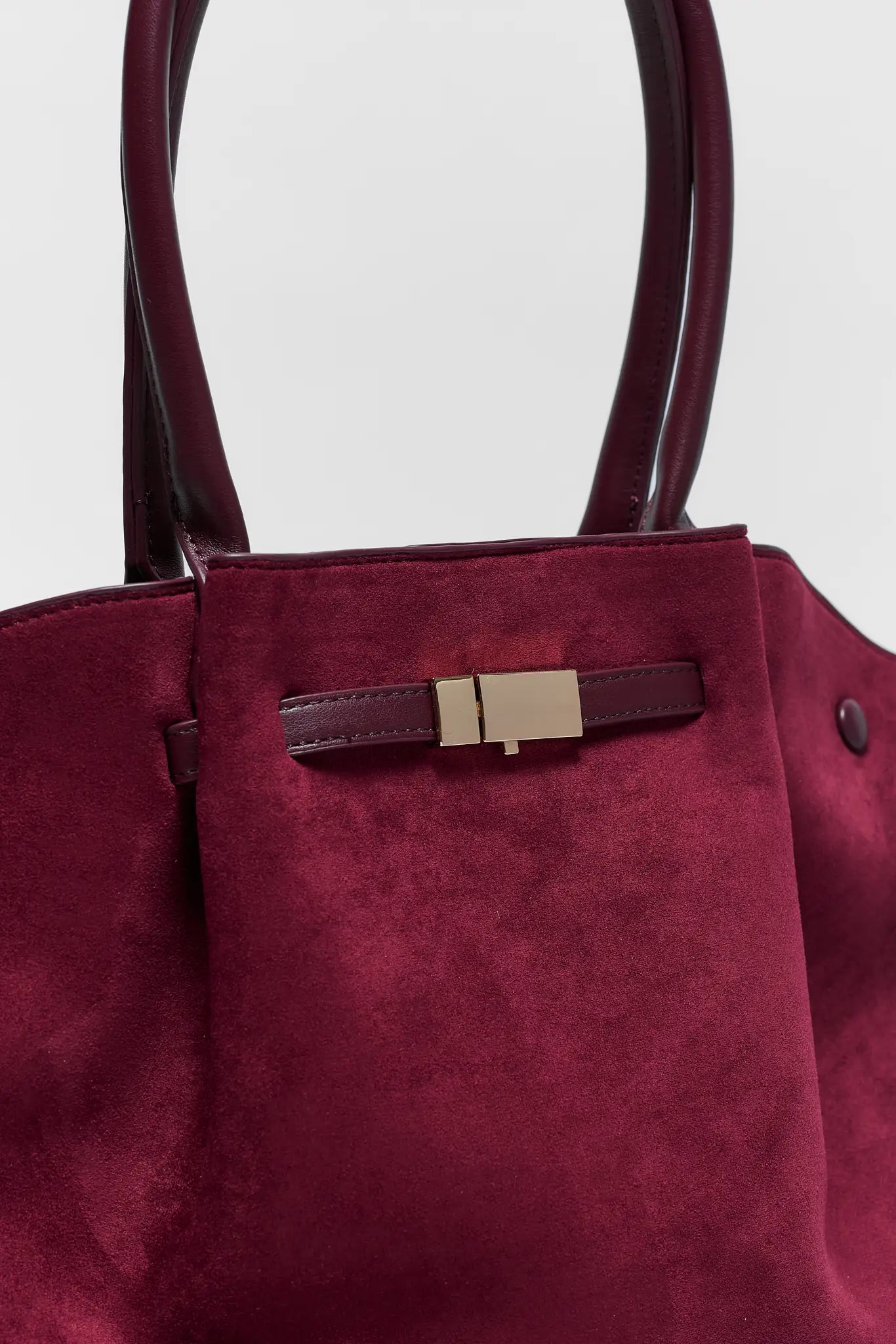 Burgundy Faux Suede Bag
