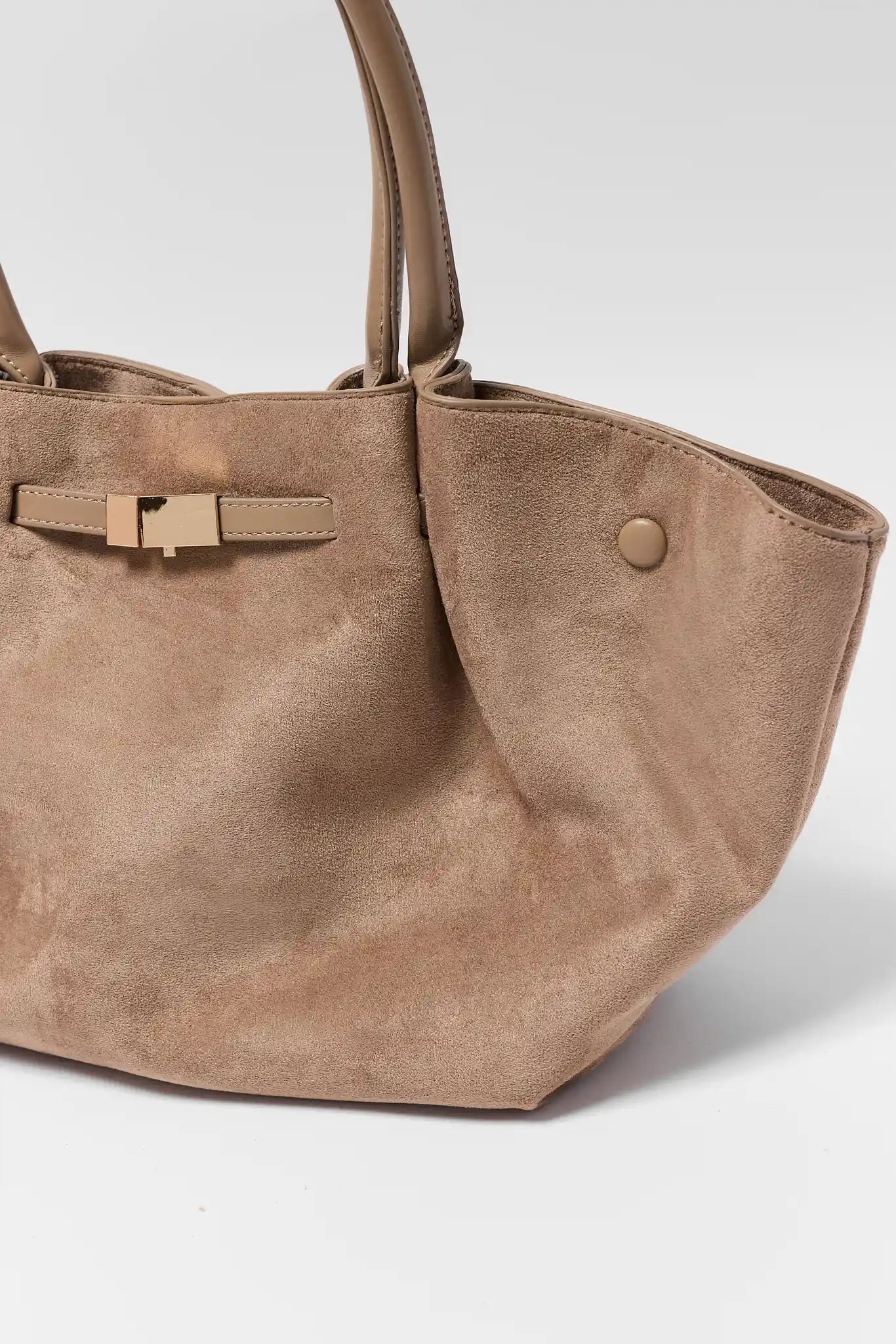Taupe Faux Suede Bag