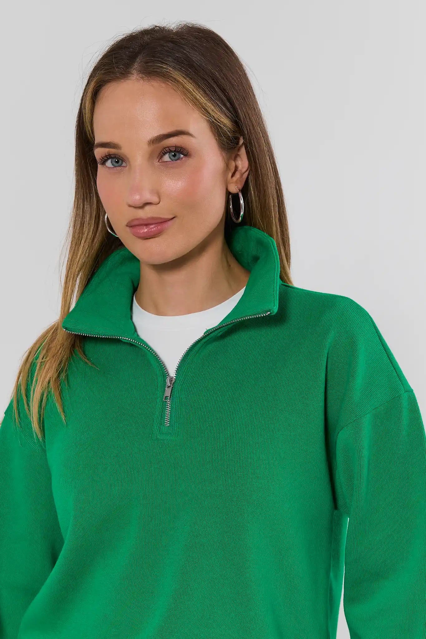 Green Quarter Zip Pullover