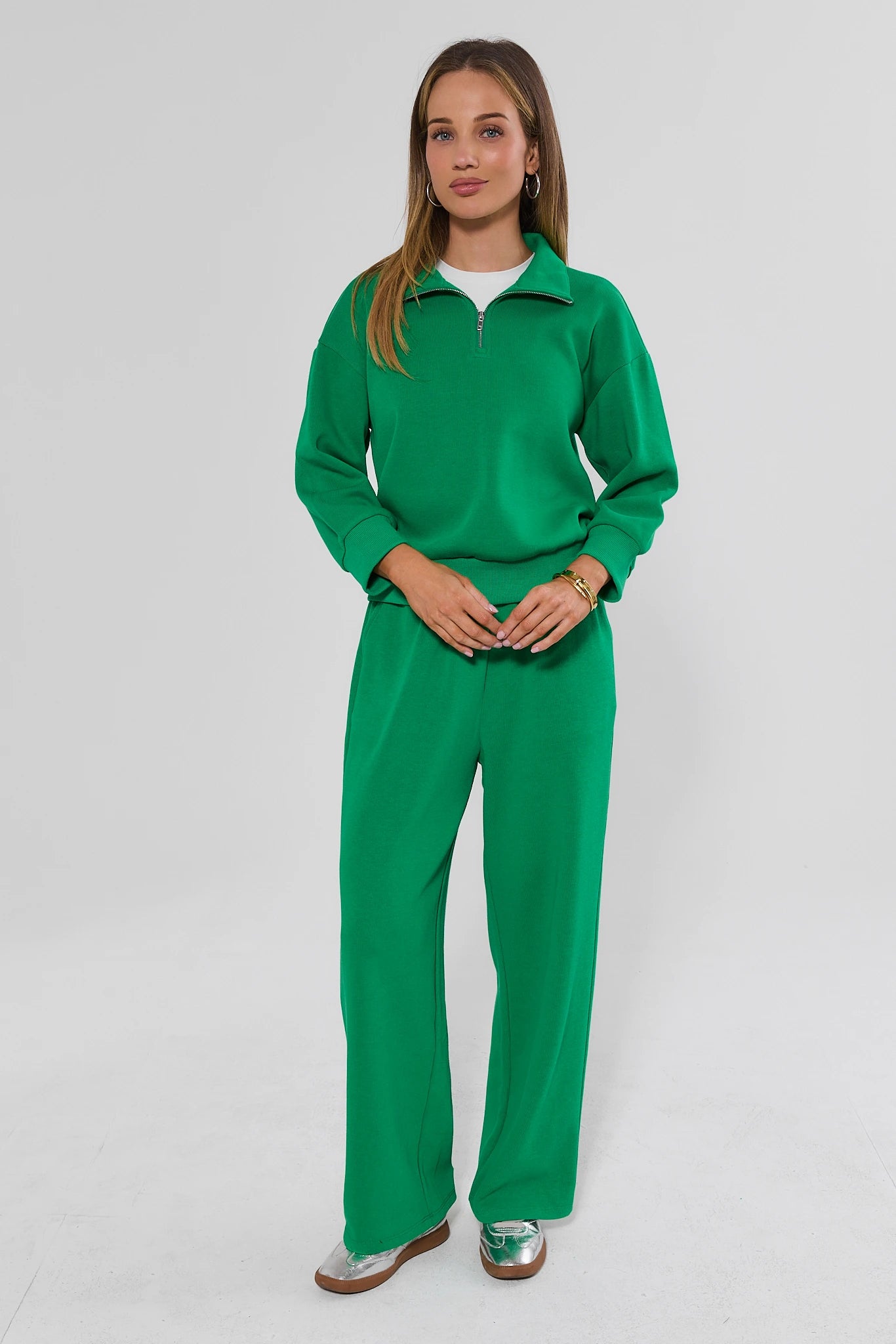 Green Quarter Zip Pullover