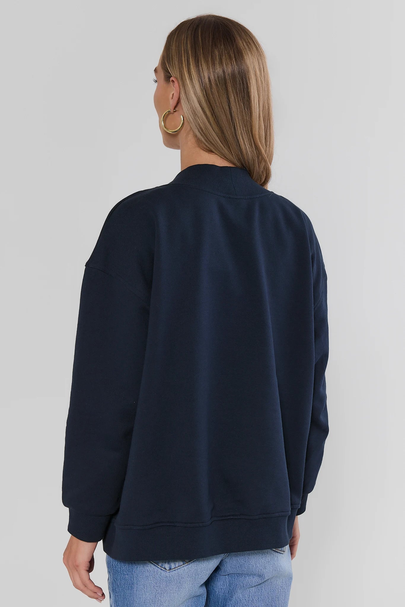 Navy Open Front Cardigan