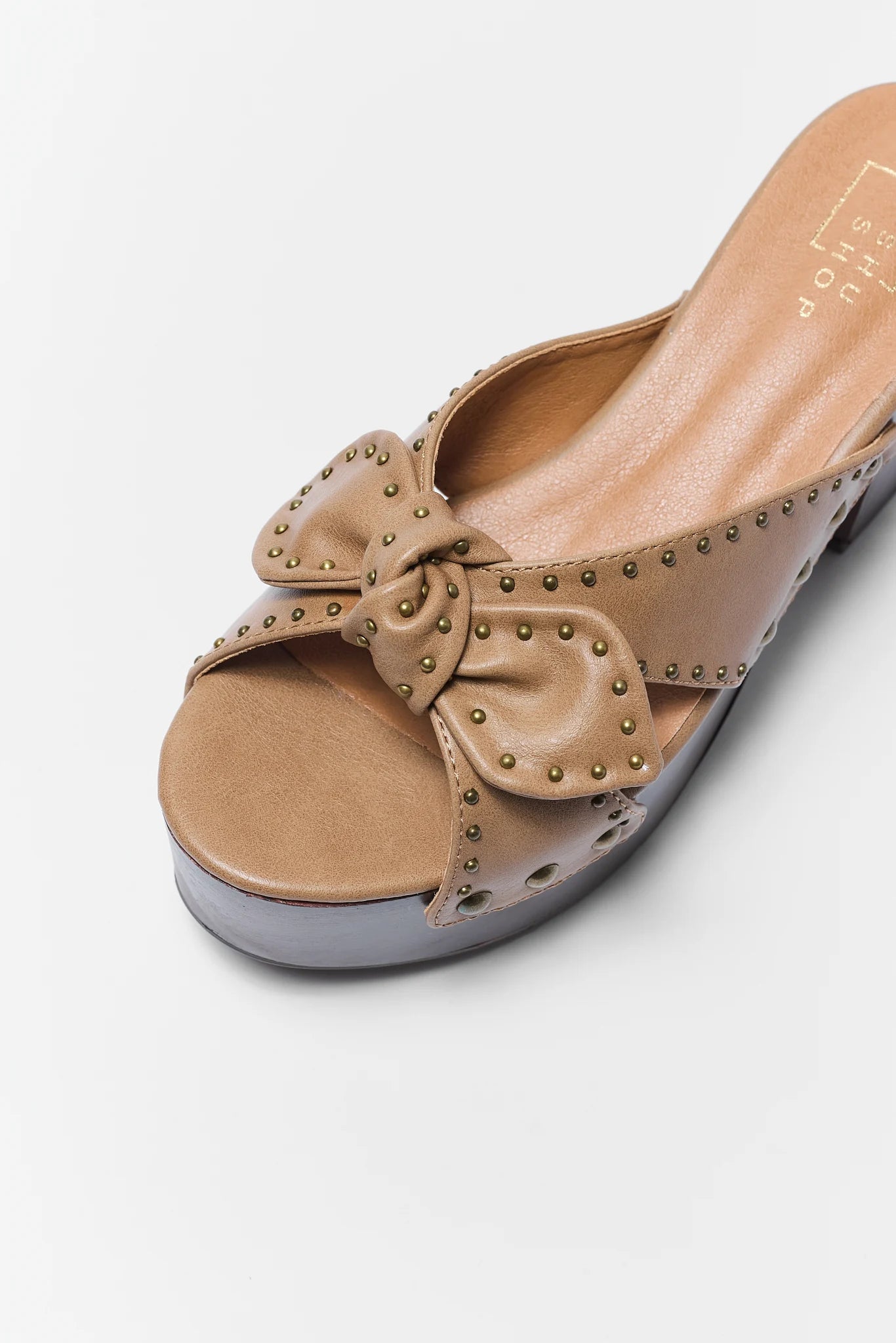 Cute Brown Faux Leather Platform Heels