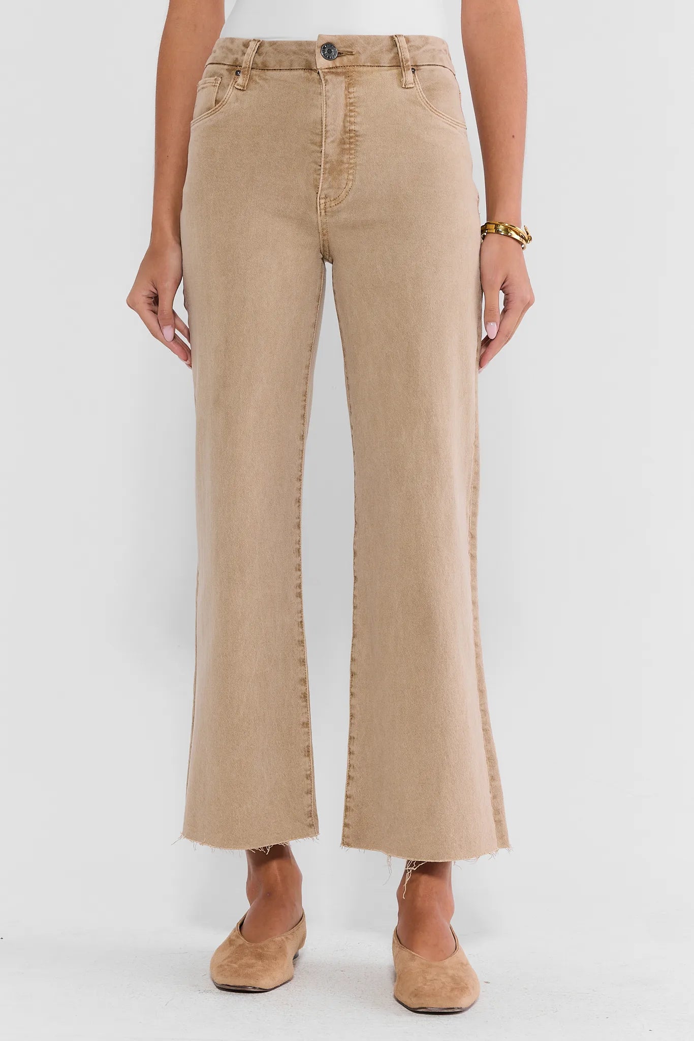 Meg Tan Wide Leg Jeans by KUT