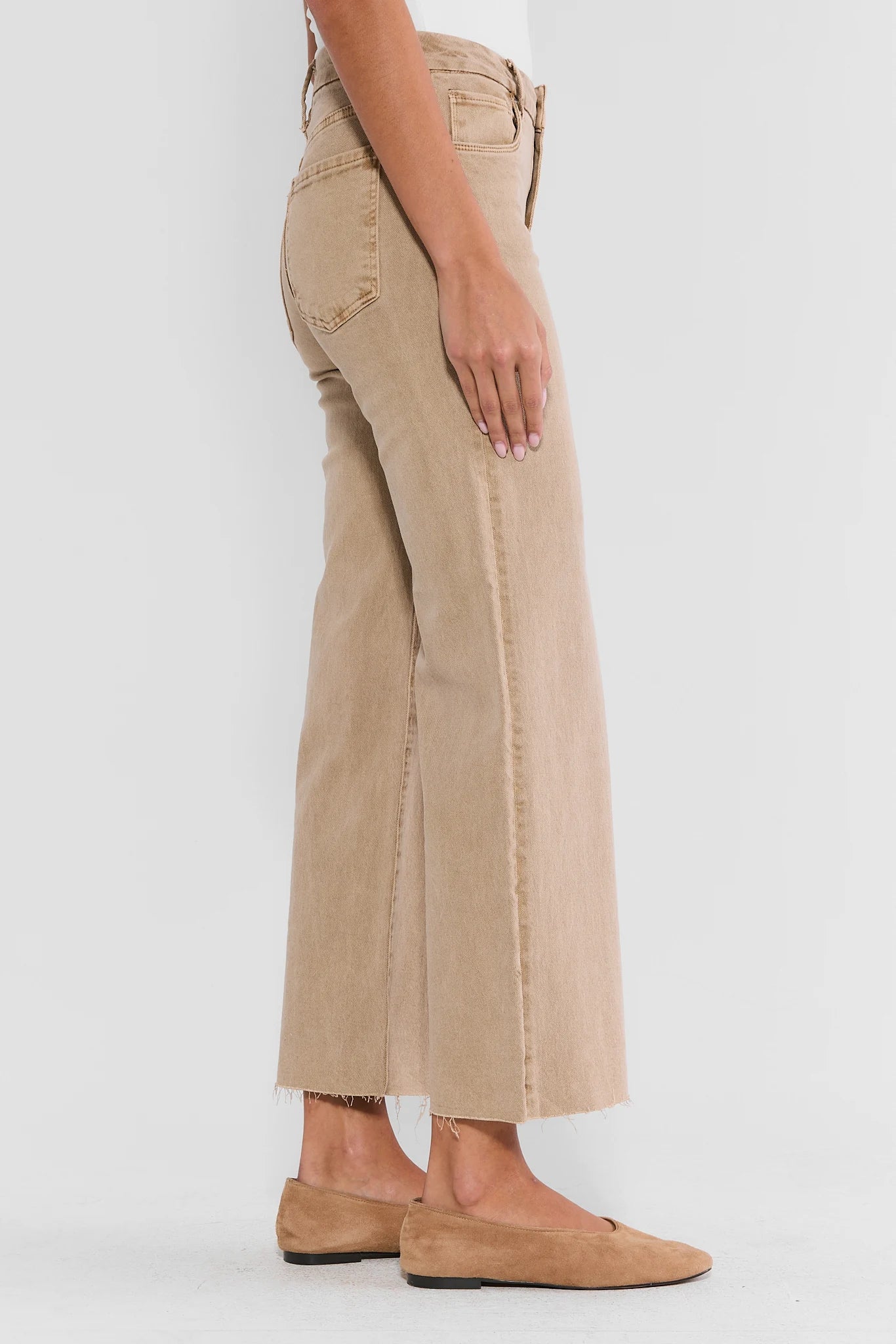 Meg Tan Wide Leg Jeans by KUT