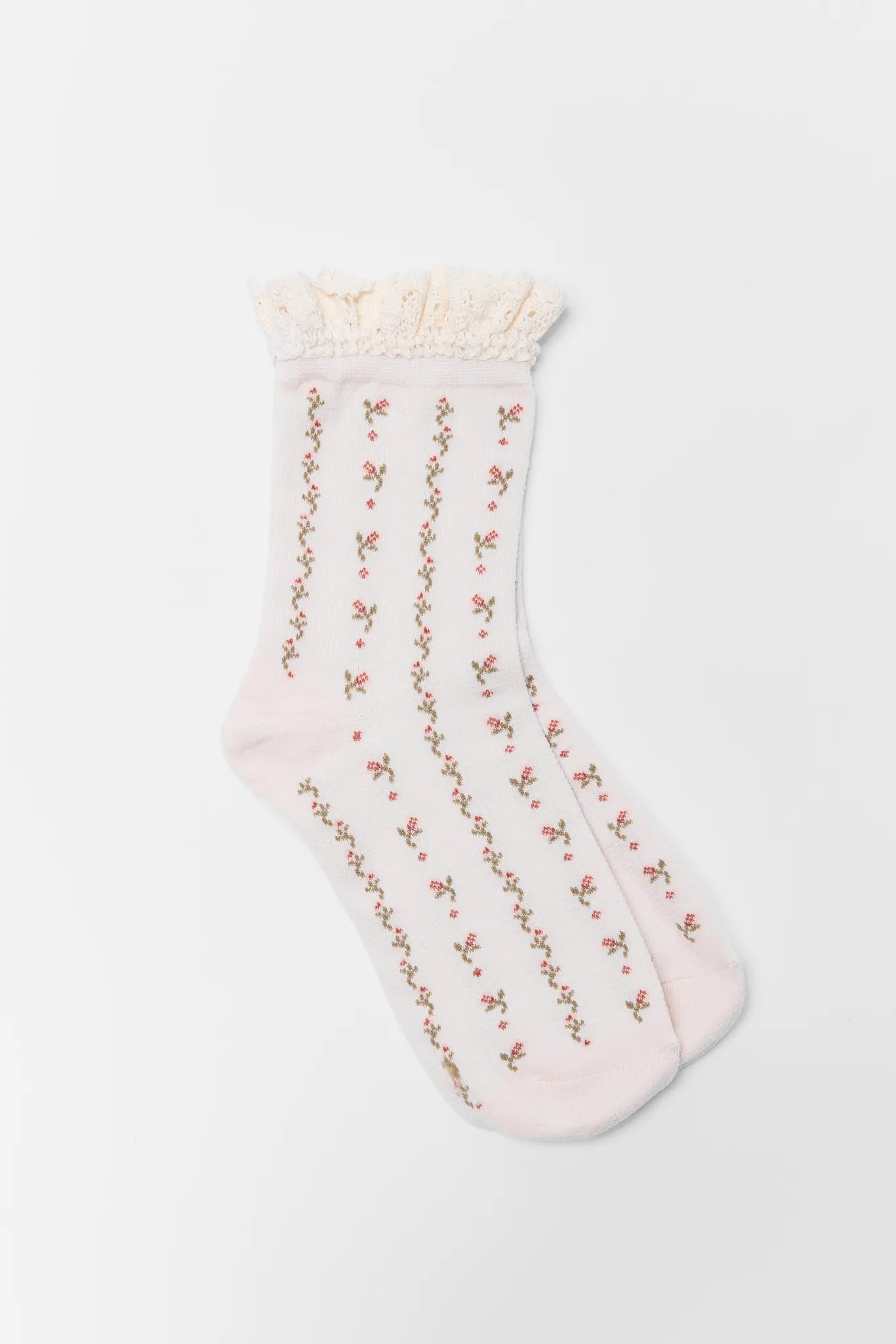 Sarah Cream Pointelle Socks