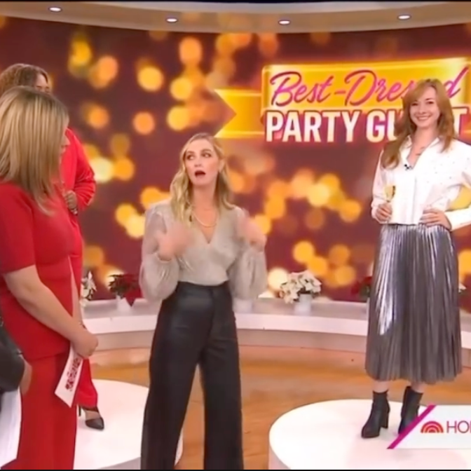 screenshot of today show segment of holiday dresses
