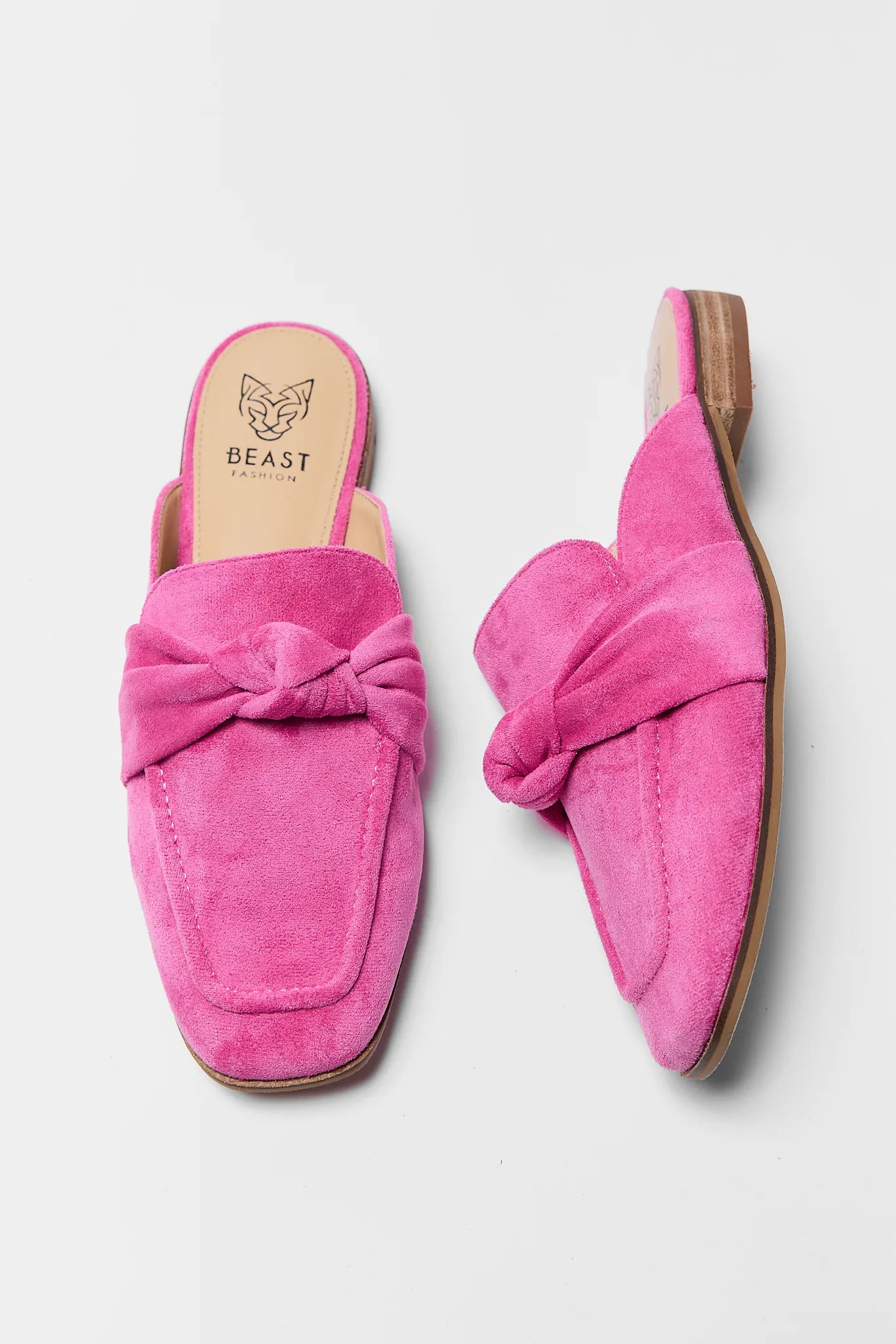 Sheena Pink Faux Suede Mules