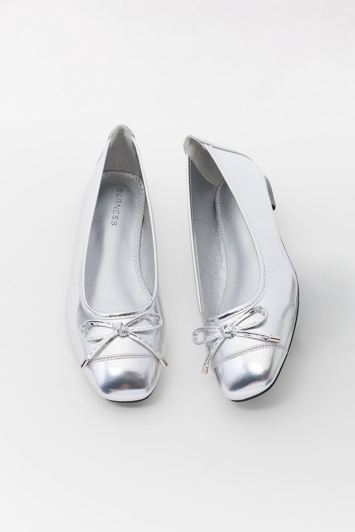 Silver Bow Ballet Flat