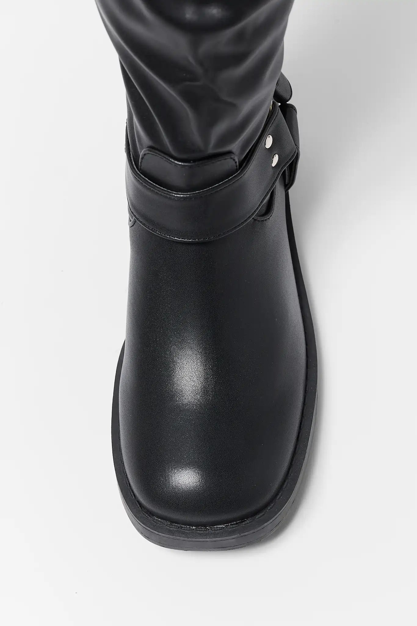 Spencer Black Faux Leather Boots