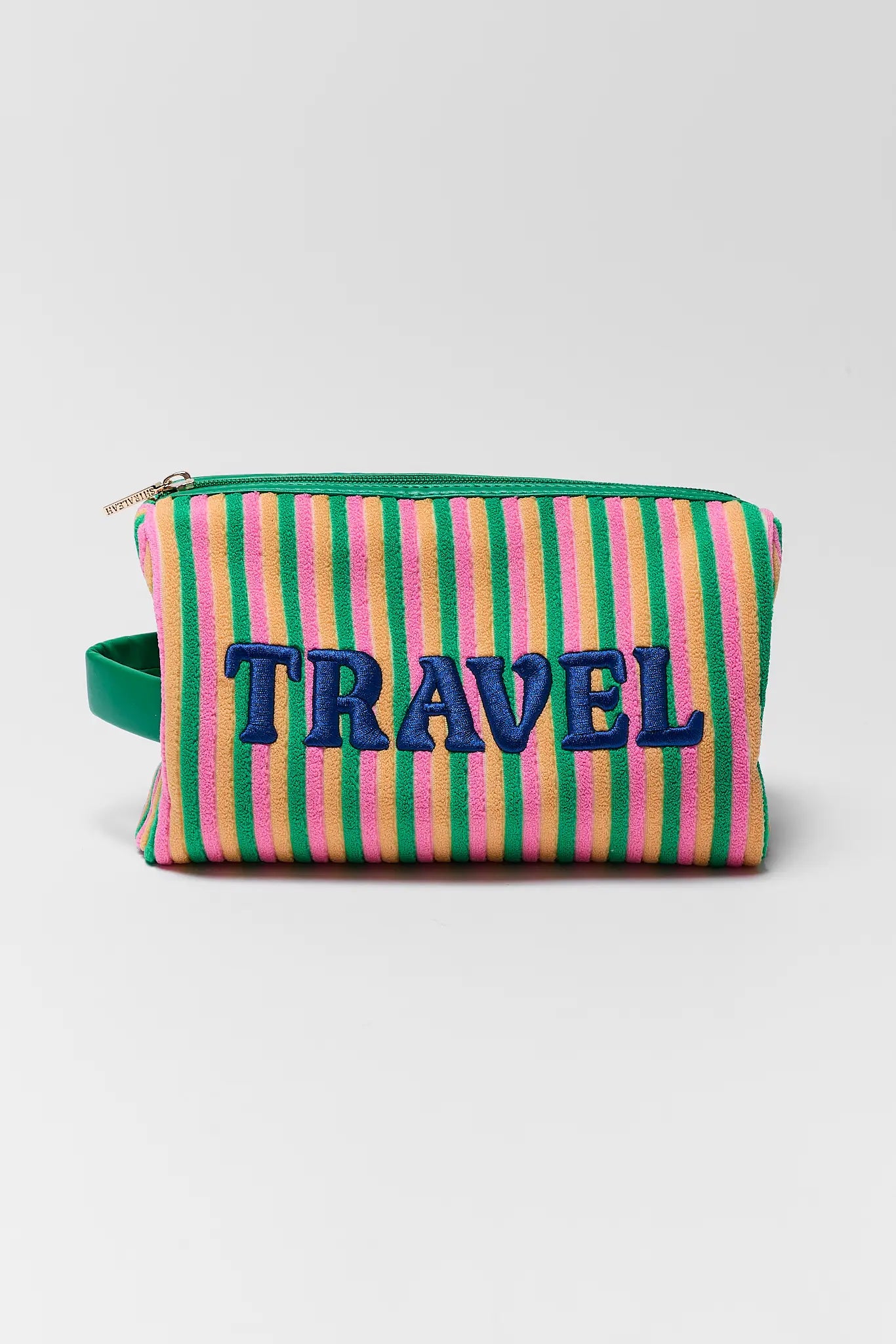 Striped Terry Cloth Cosmetic Bag