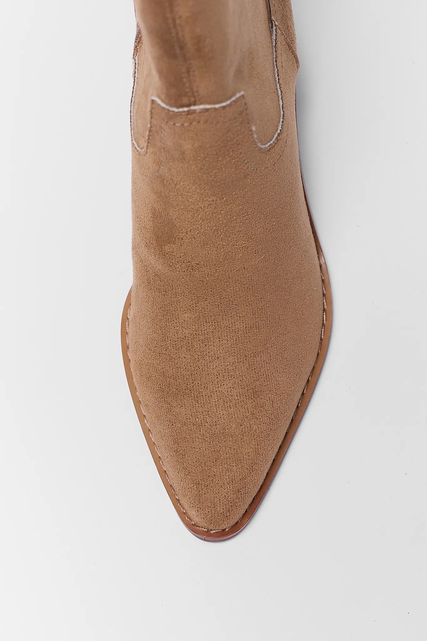 Tan Faux Suede Ankle Bootie