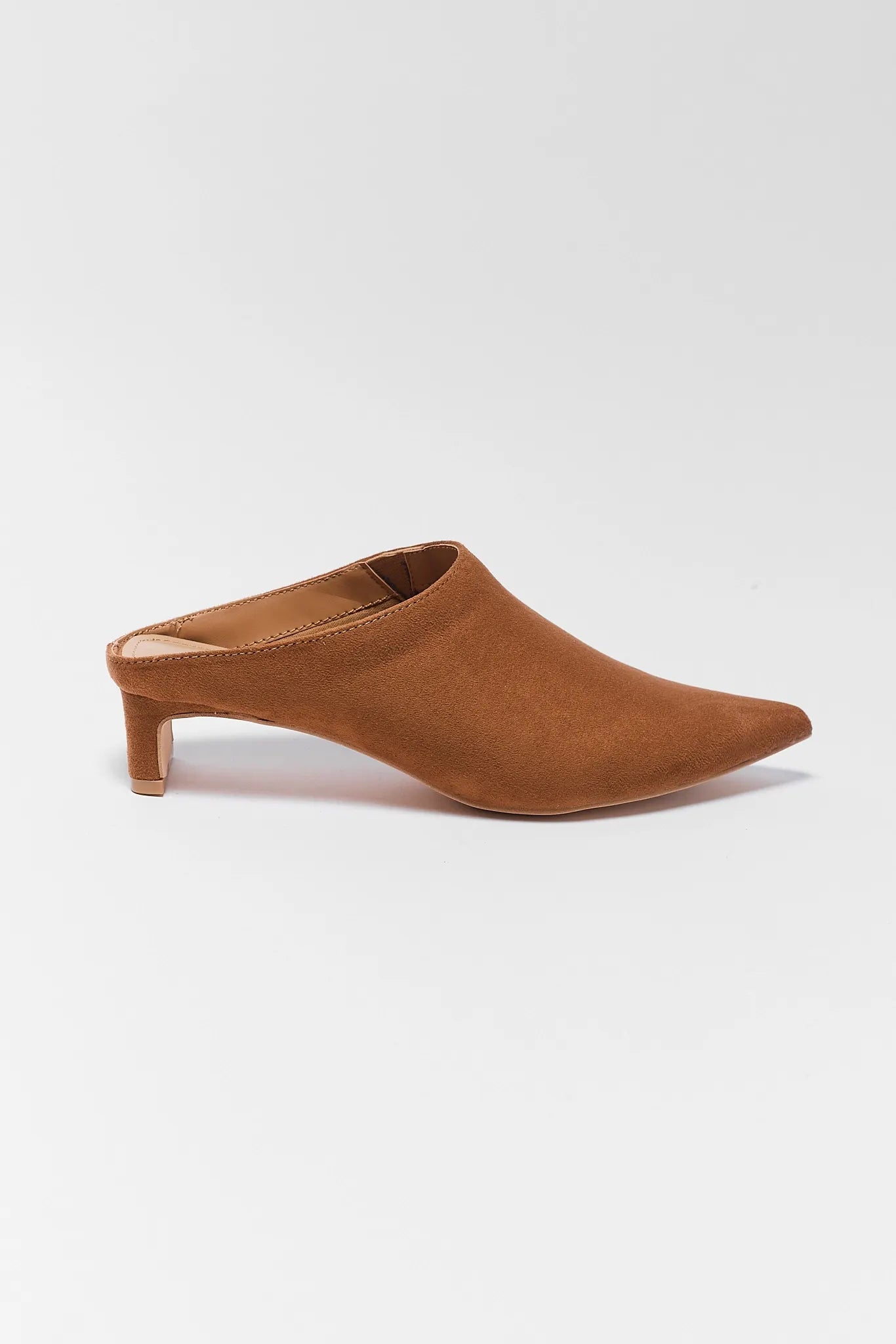 Tan Faux Suede Clogs