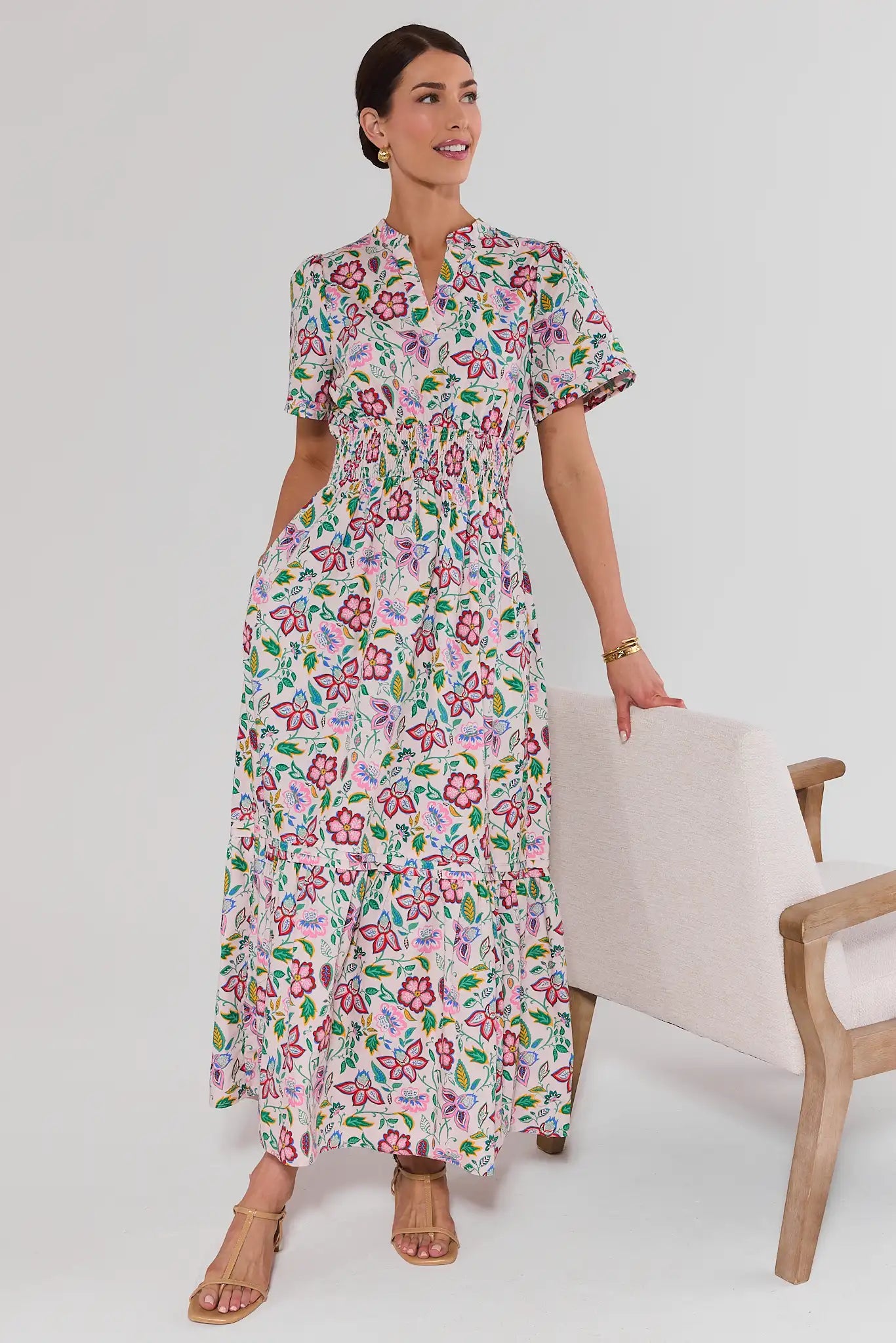 Isabella Mixed Floral Print Maxi Dress | Women's Clothing