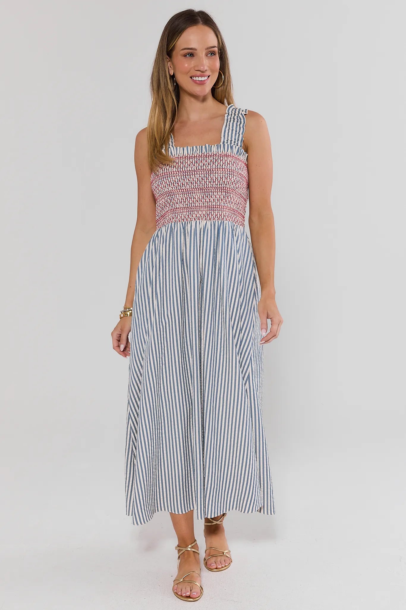 Teagan Smocked Midi Dress | Women's Clothing
