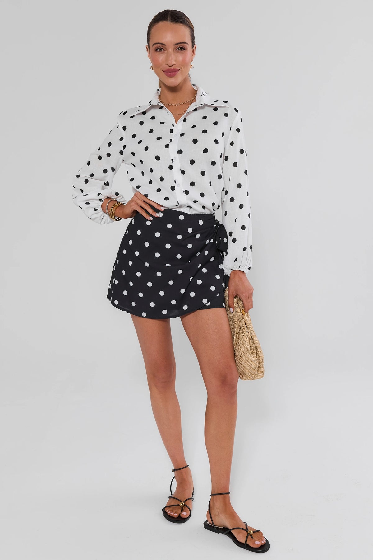 Cassidy White Polka Dot Top | Avara