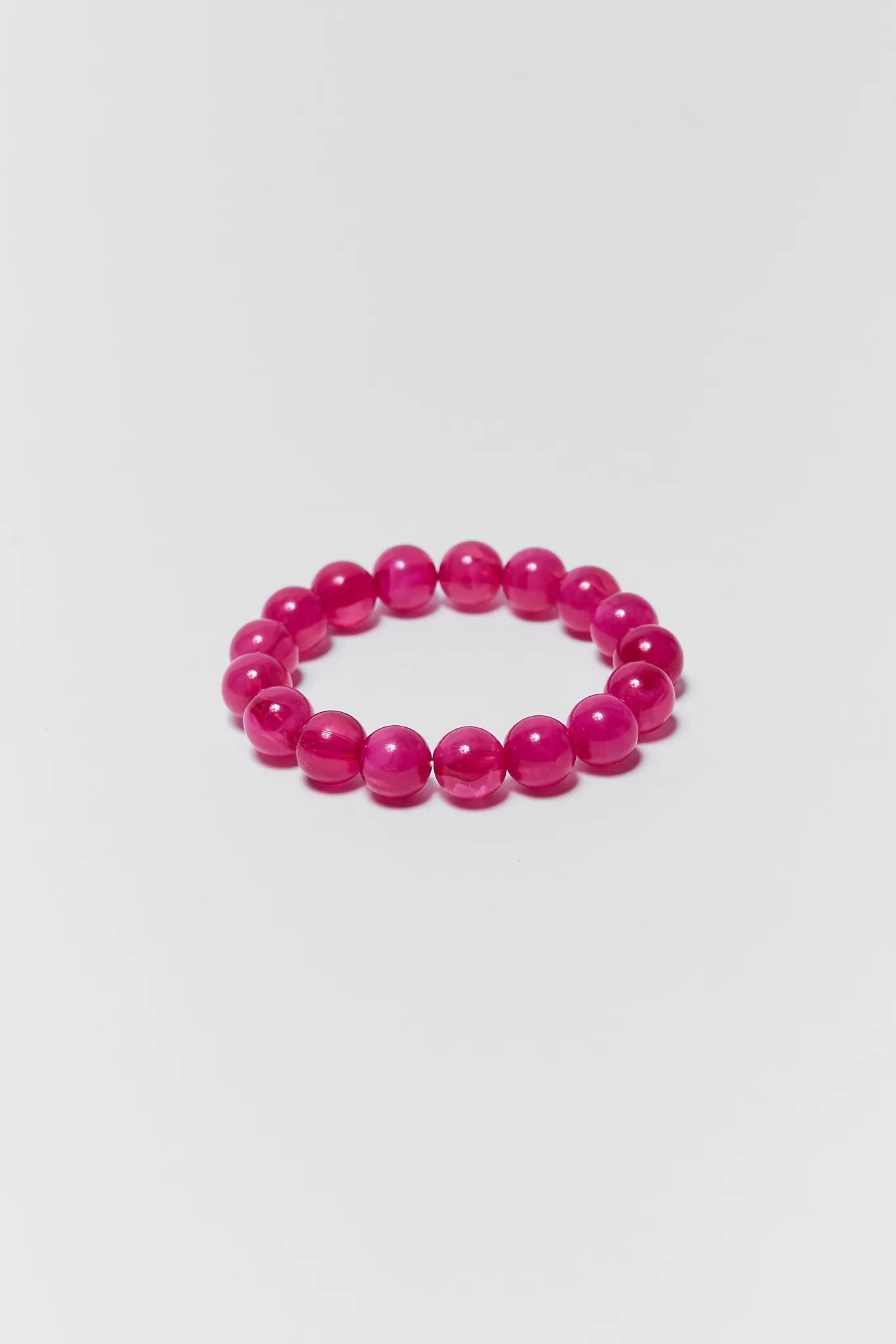Pink Stone Stretch Bracelet on a white background