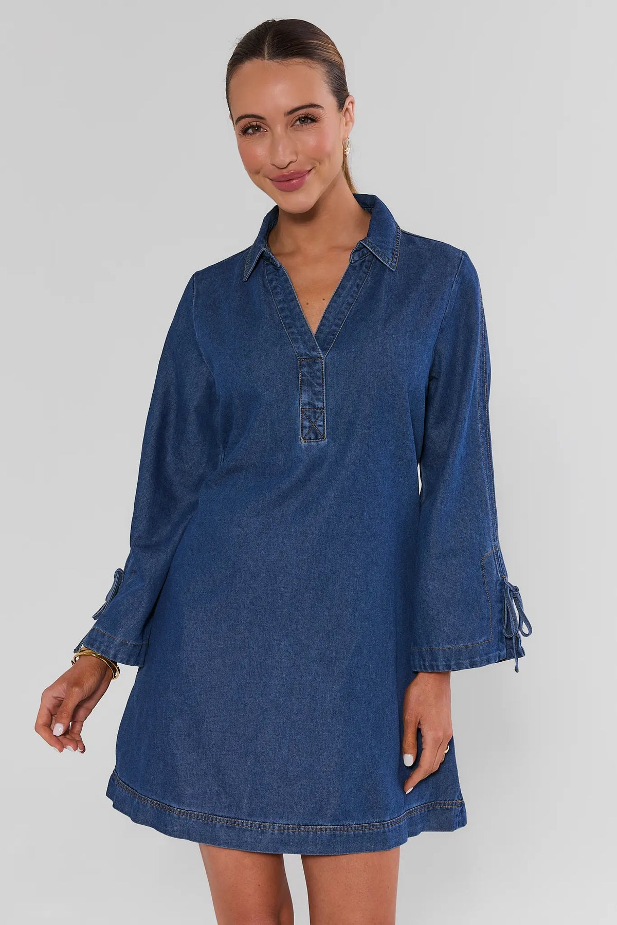 collared denim mini dress Shay Womens dresses Brand_Busy Bees Dresses on Sale | Colour:White Dress - Black Sash Discover Ann Taylor Weekend