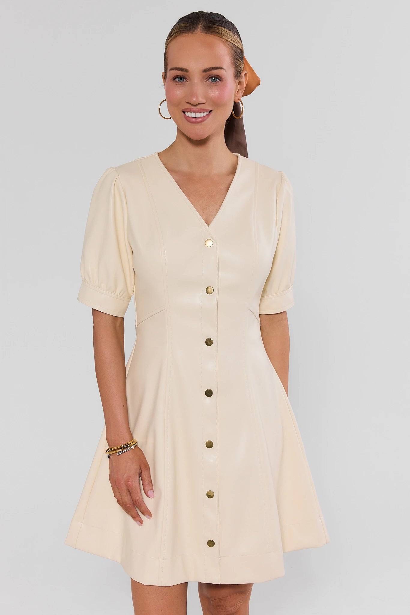 ivory women's dress Faux Leather Short | Clothing syuan140825 color:Light Grey 47% Rayon (bamboo jacquard White Chic Boho Mini