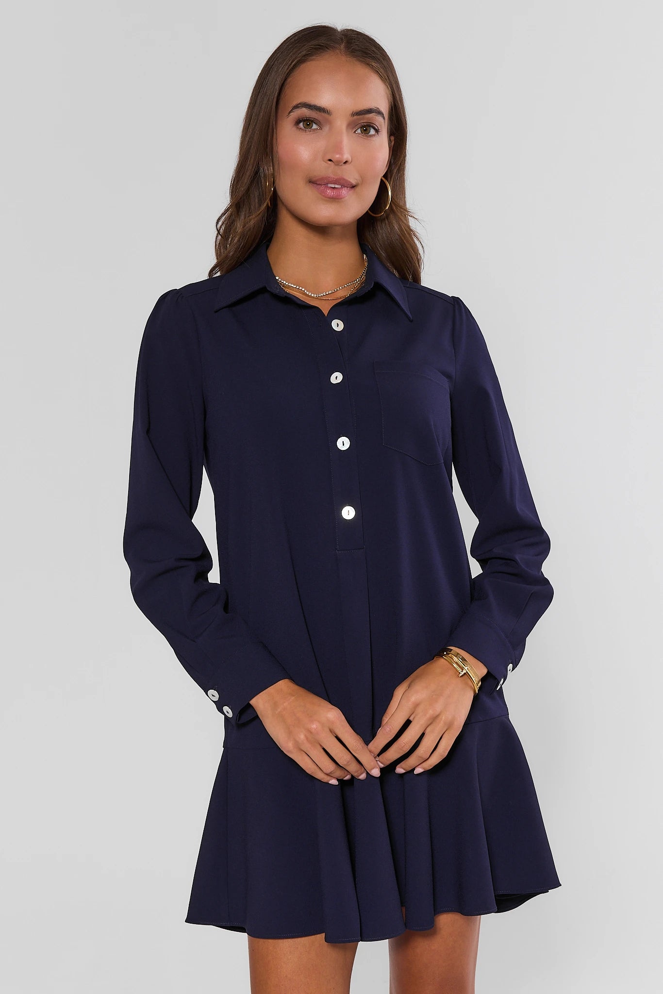 Meagan Navy Drop Waist Dress