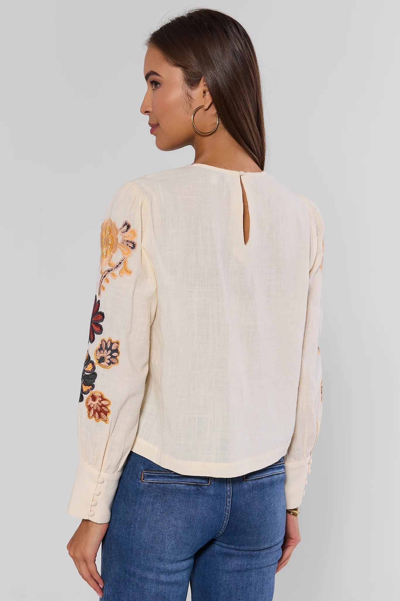 Winslet Cream Embroidered Top