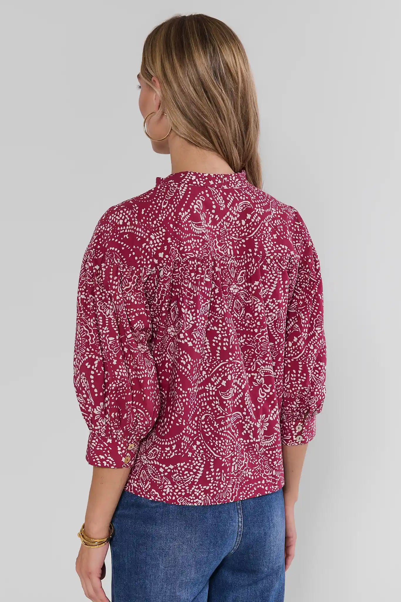 Becca Maroon Paisley Print Top