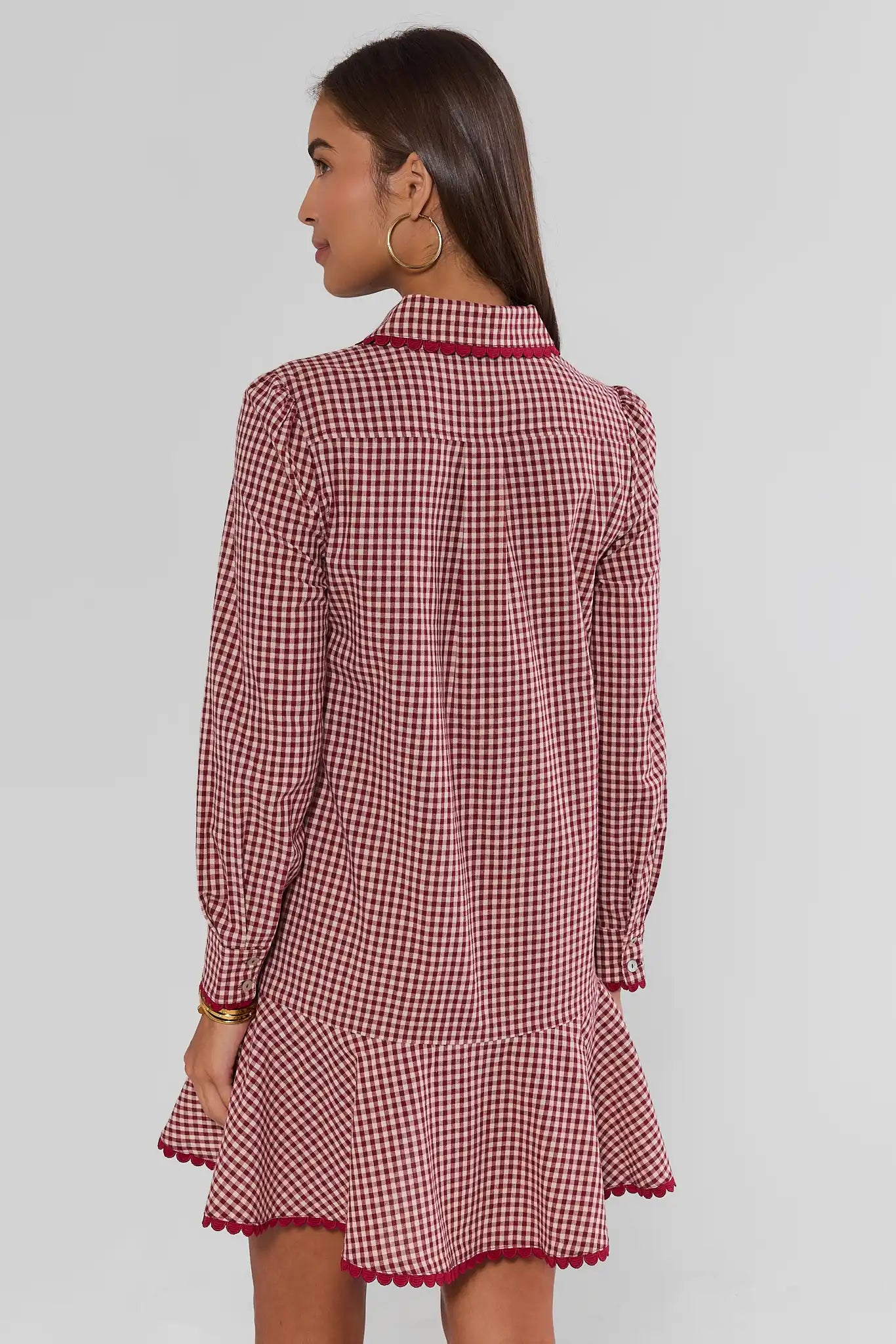 Meagan Red Gingham Drop Waist Dress
