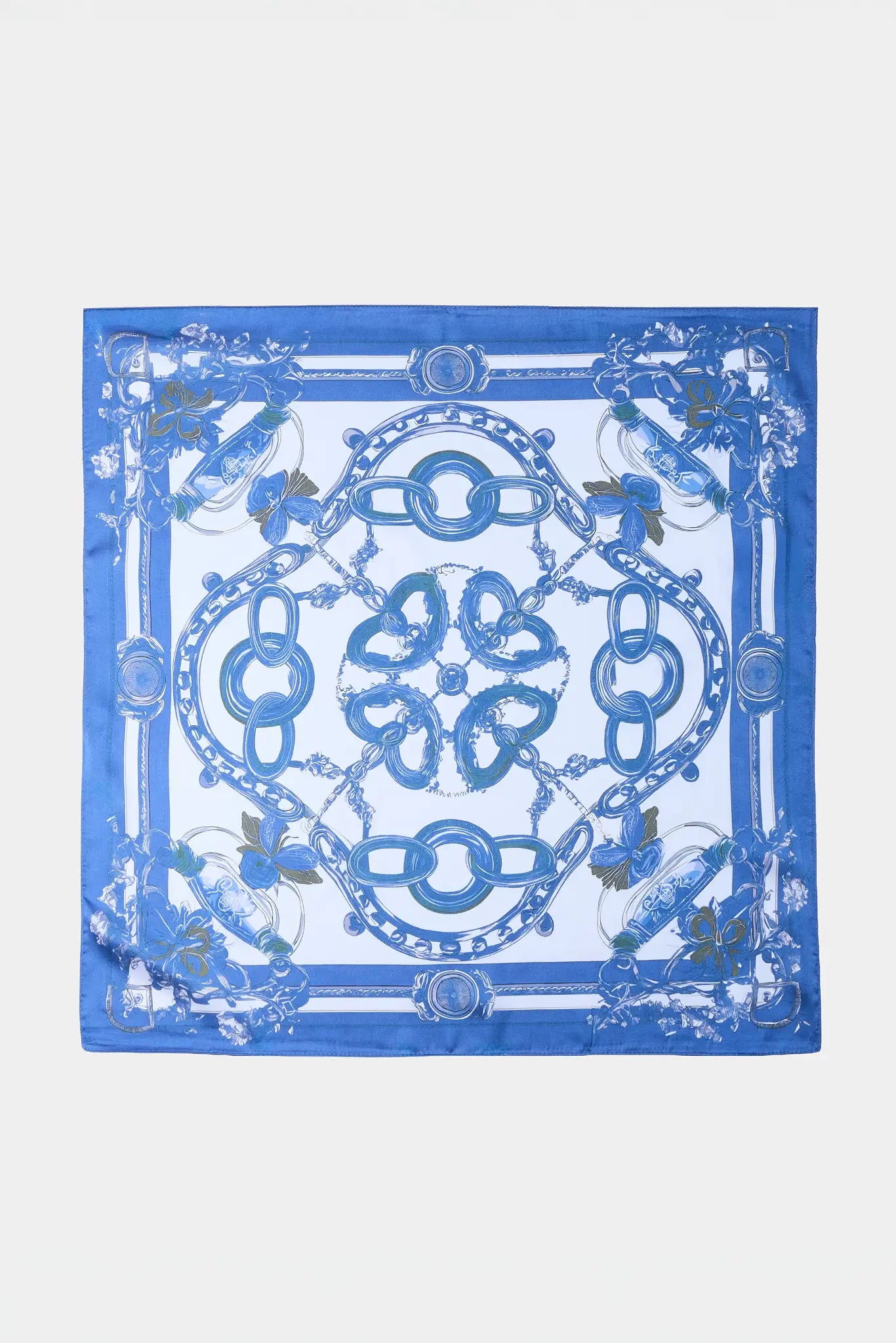 Blue Chain Link Print Scarf