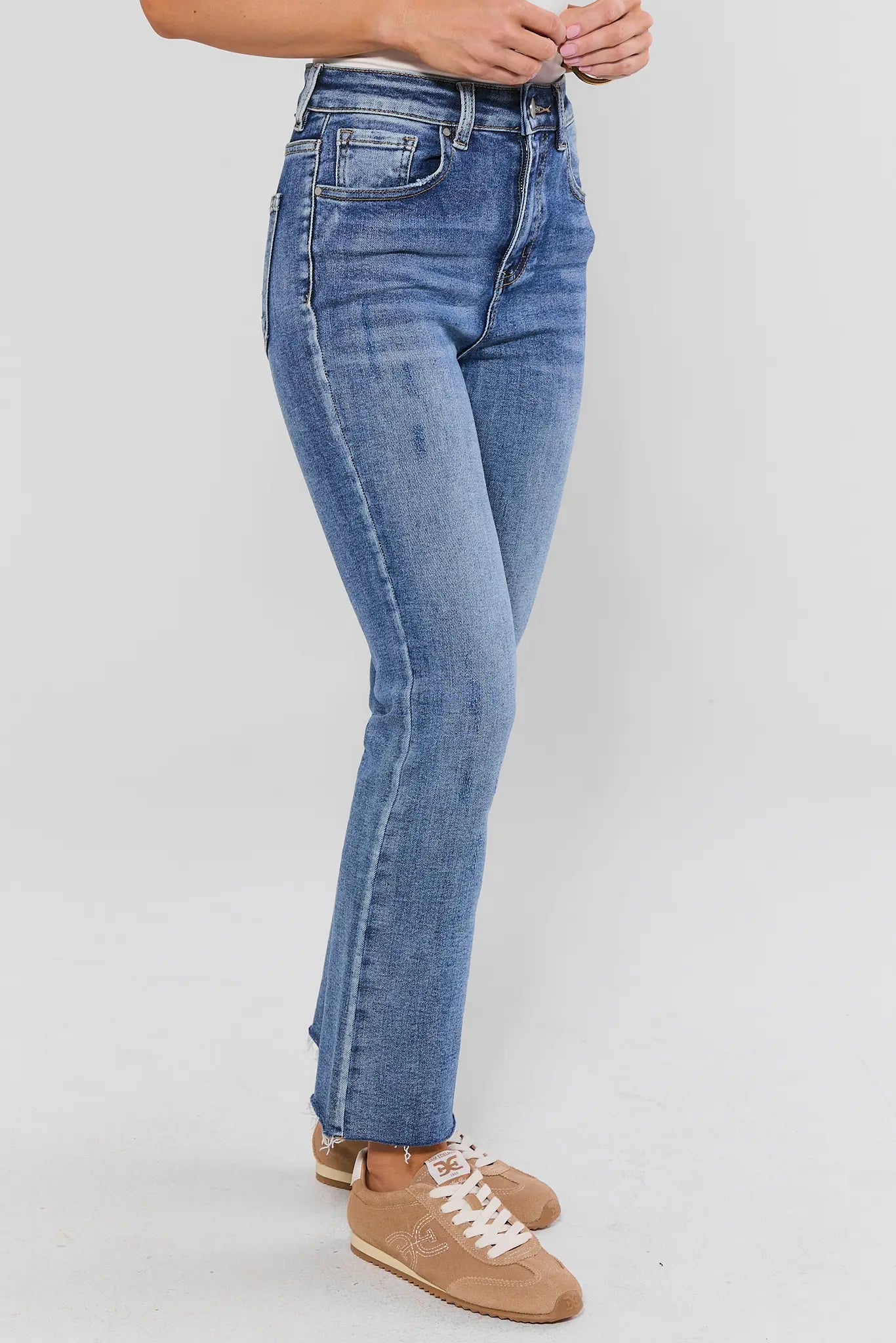 Aliyah Light Wash Kick Flare Jeans