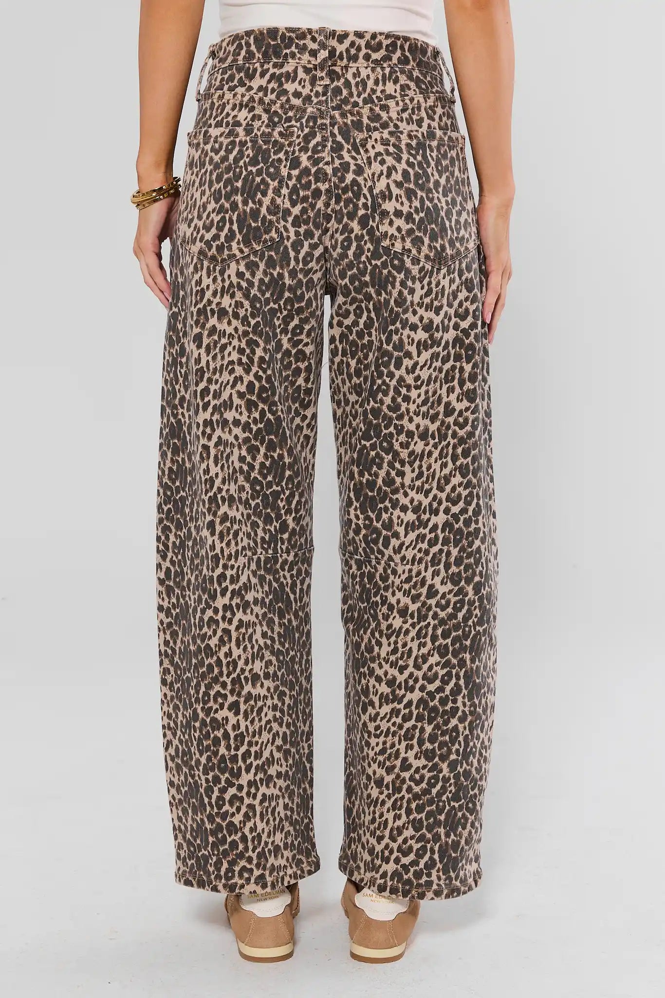 Harper Leopard Print Barrel Jeans