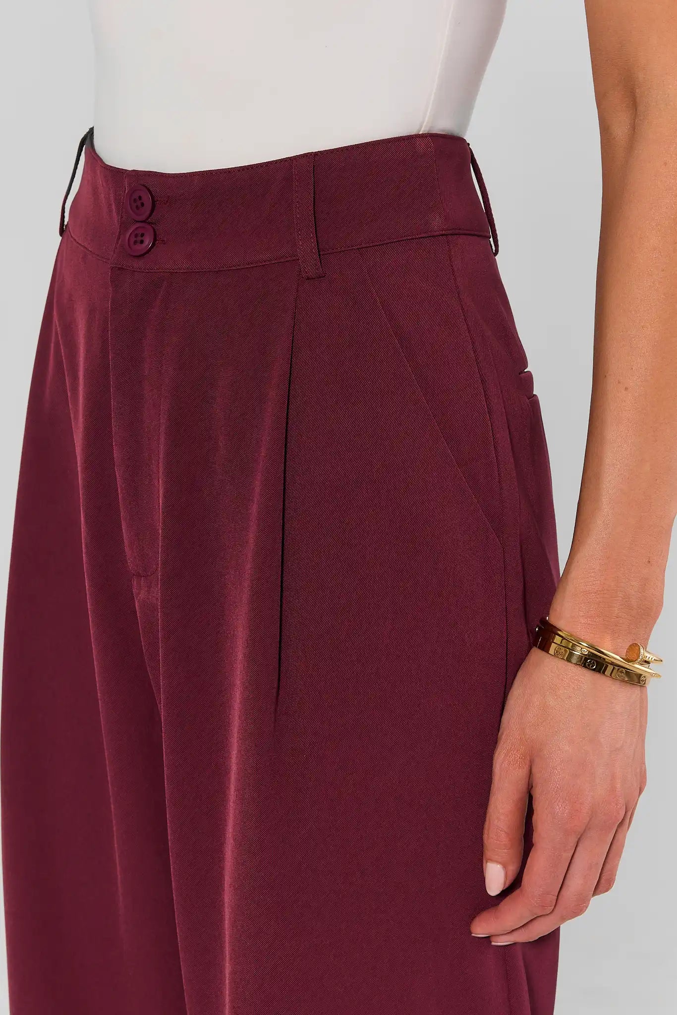 Antoinette Burgundy Wide Leg Pants
