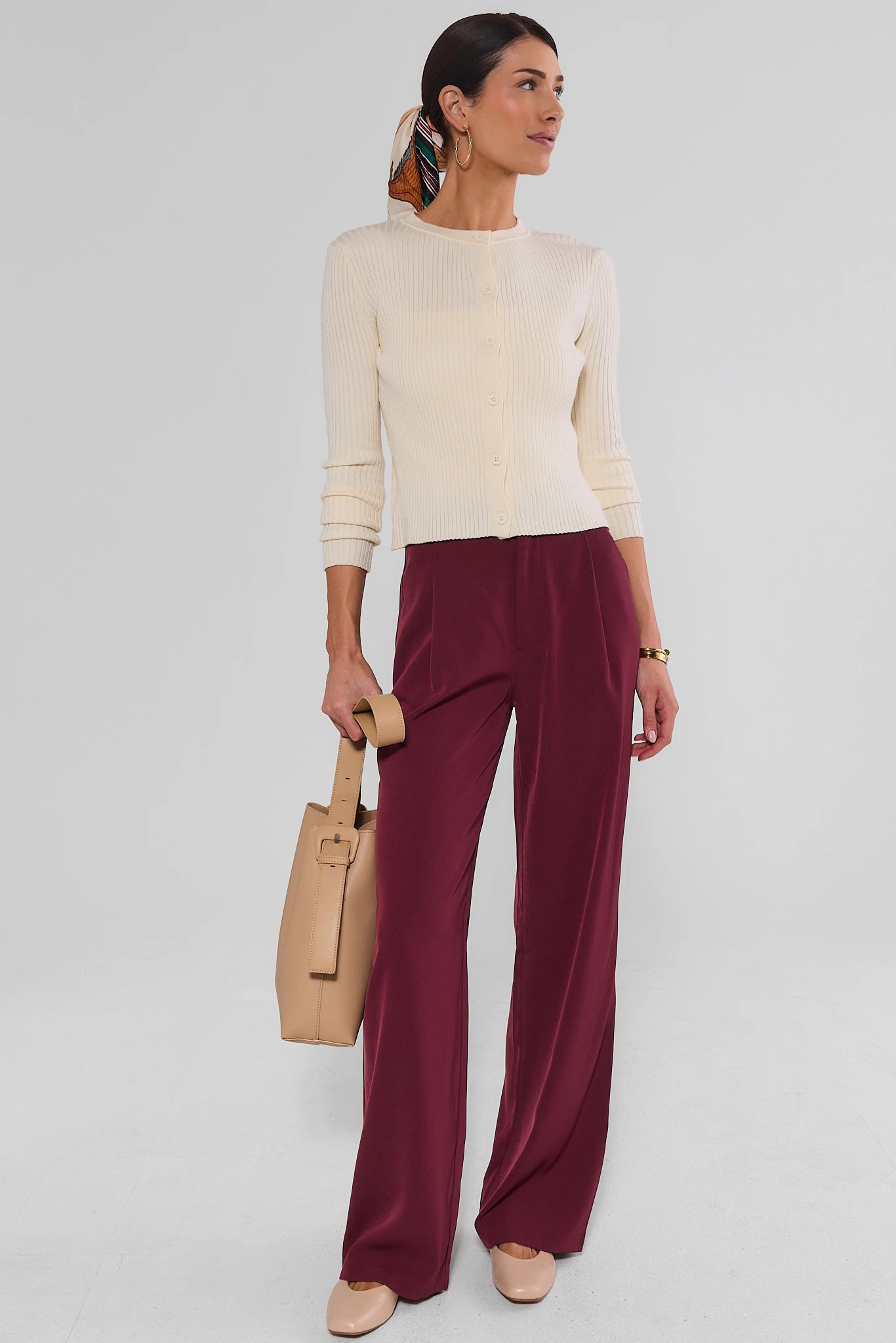 Antoinette Burgundy Wide Leg Pants