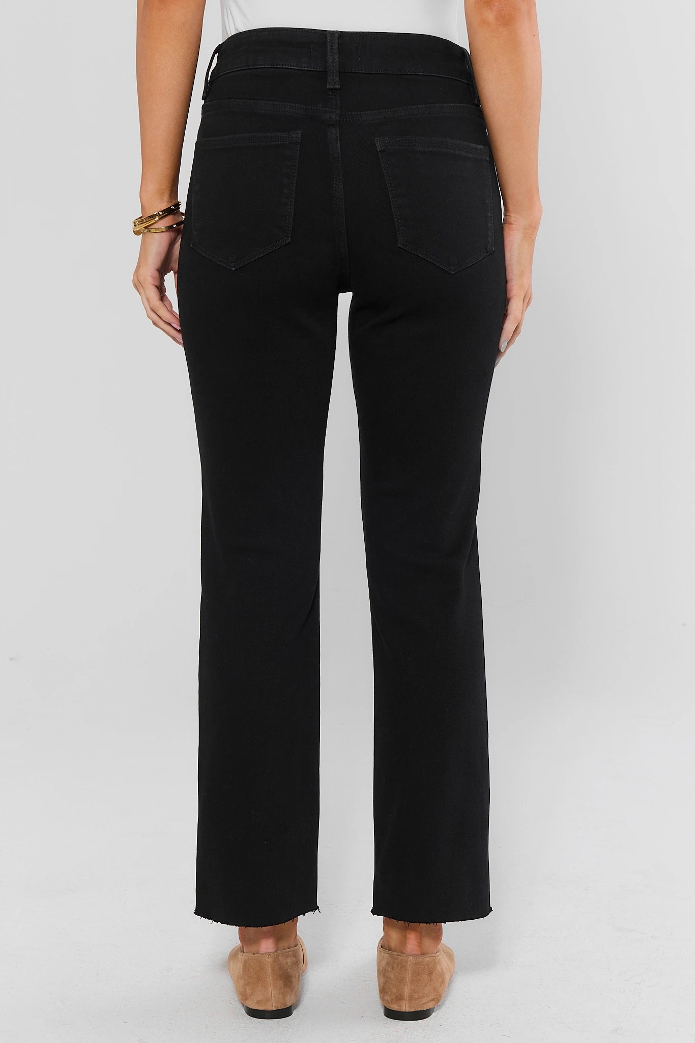 Becca Black Kick Flare Cropped Jeans