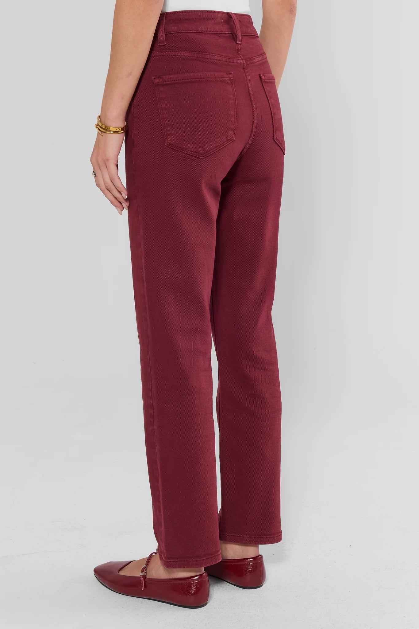 Leah Burgundy Straight Leg Jeans